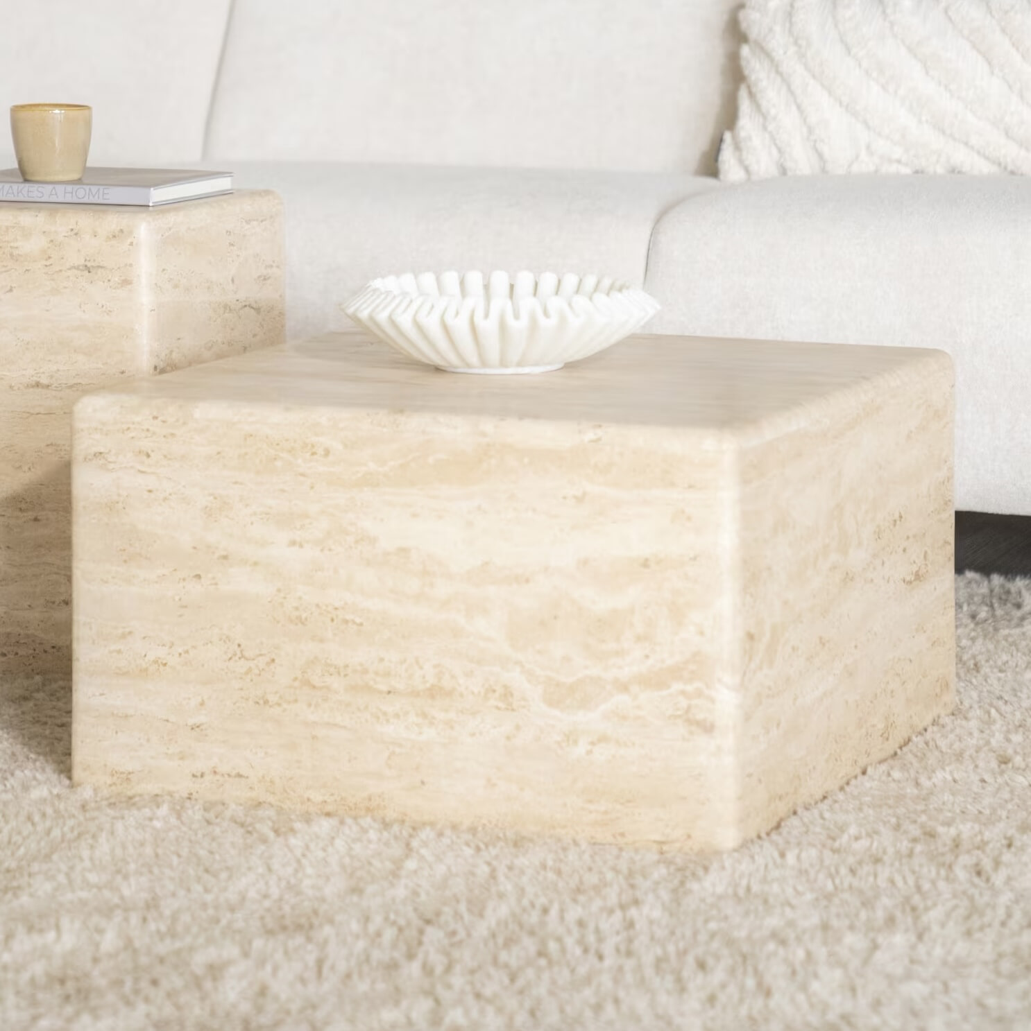 Eleonora Salontafel 'Donta' Travertin, 60 x 60cm