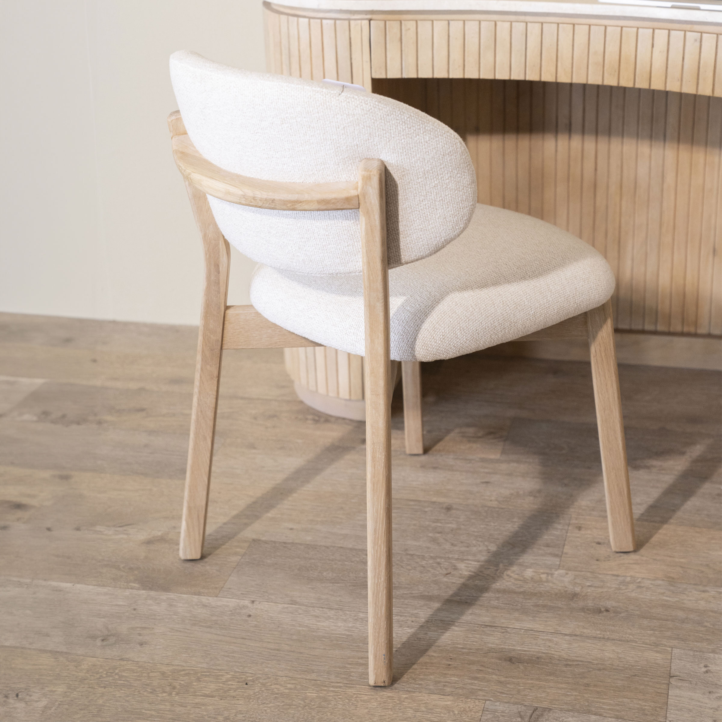 Eleonora Eetkamerstoel Mikky - Beige/Naturel - Japandi