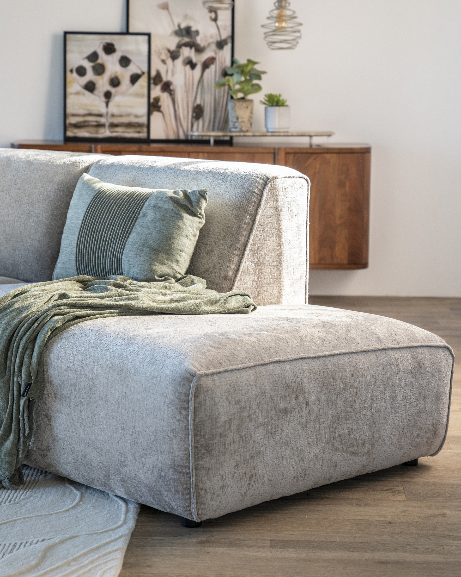 Sevn Loungebank 'Elise' rechts, kleur beige