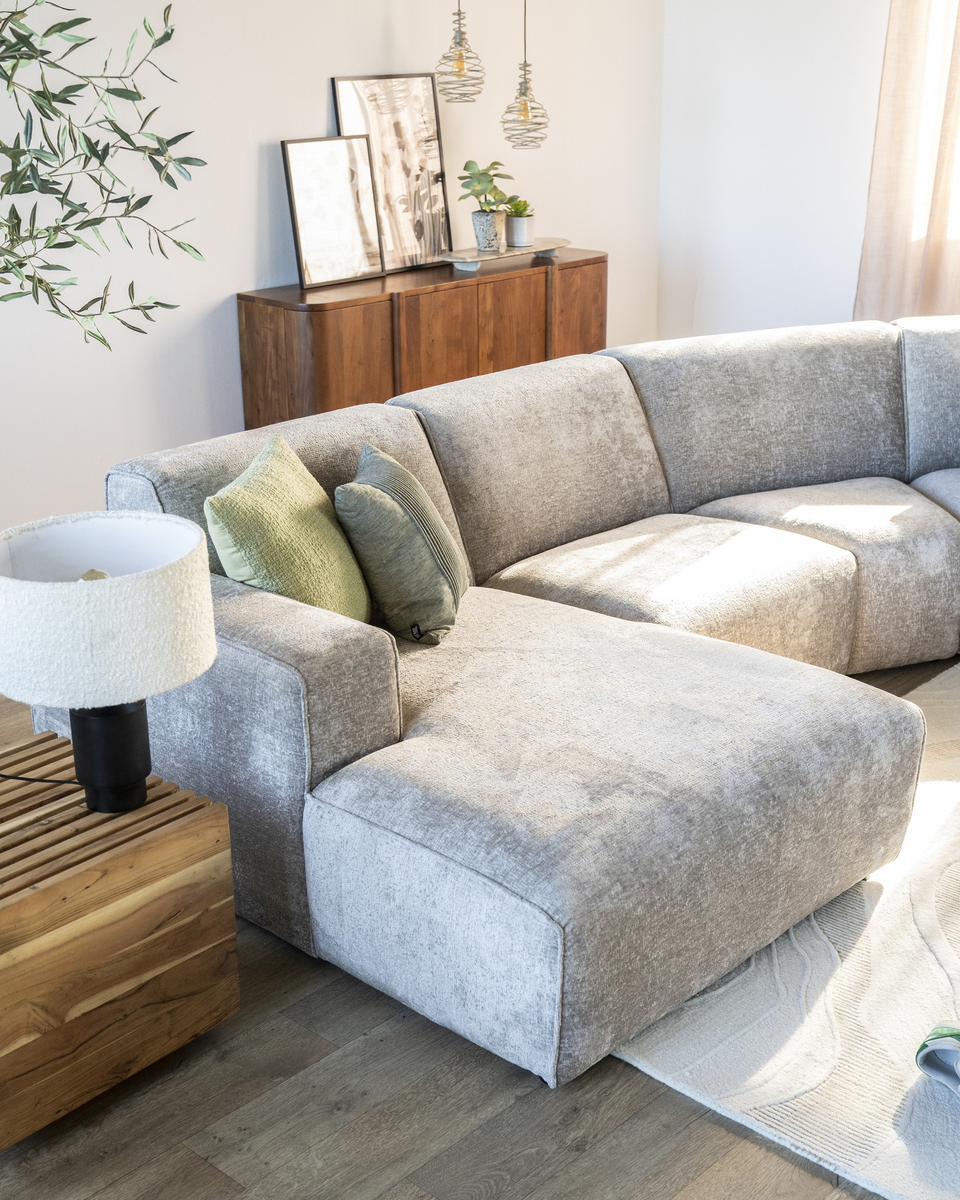Sevn Loungebank 'Elise' links, kleur beige