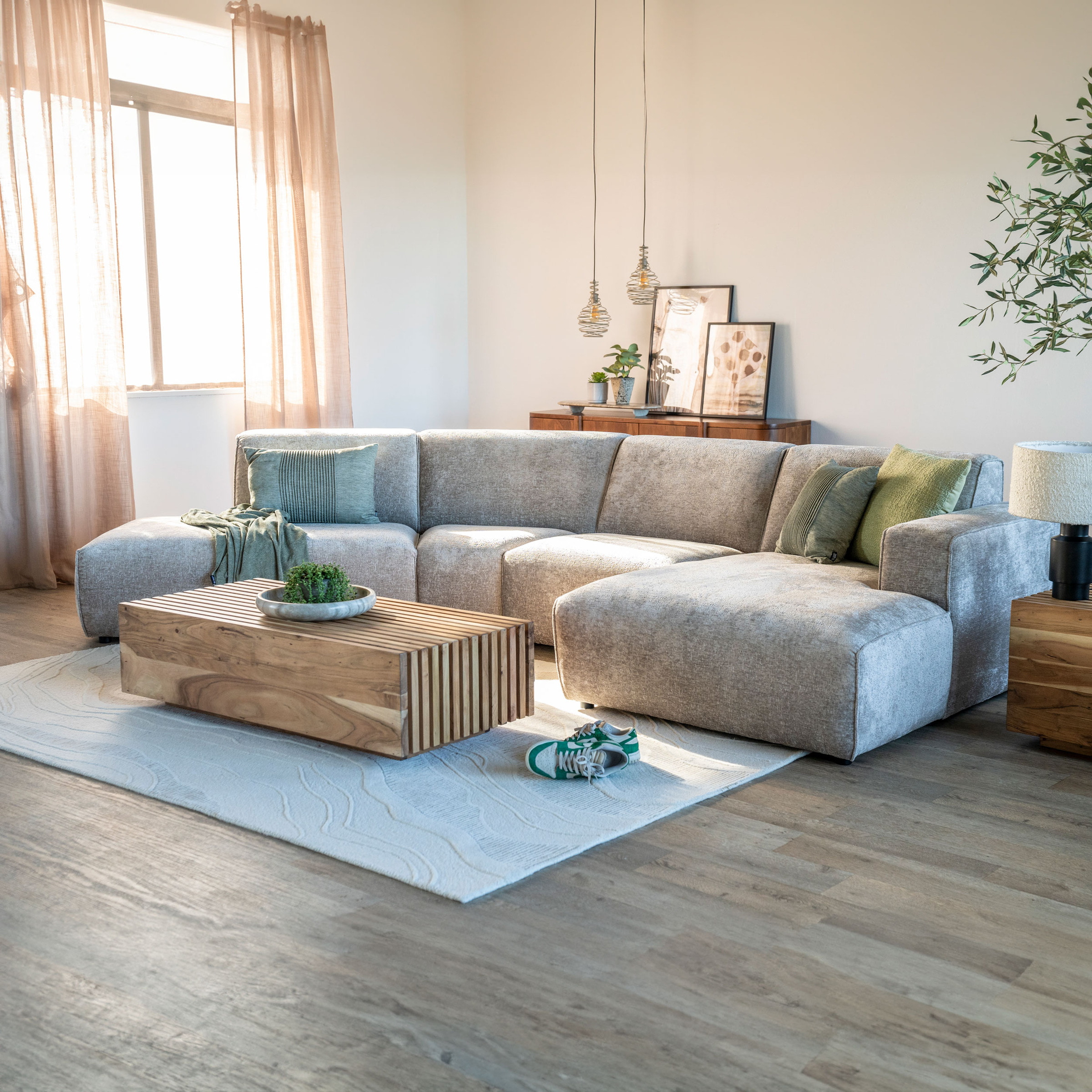 Sevn Loungebank 'Elise' rechts, kleur beige