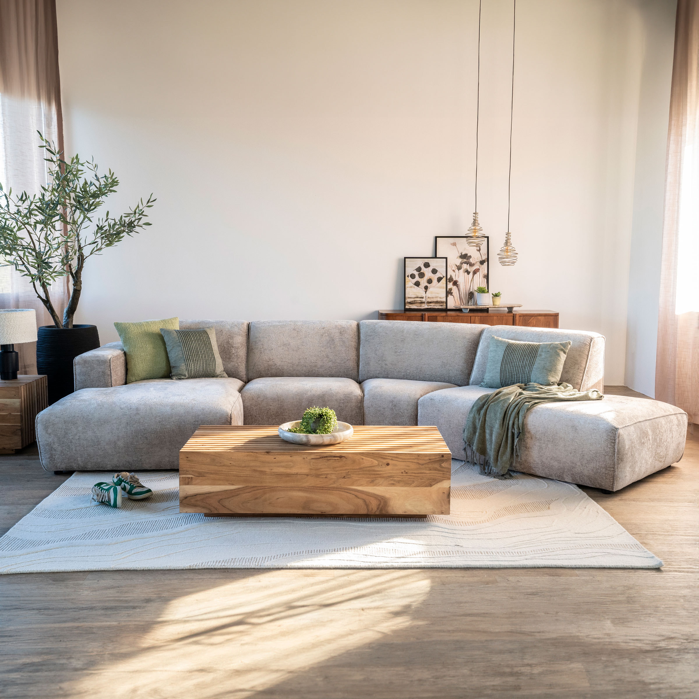 Sevn Loungebank 'Elise' links, kleur beige