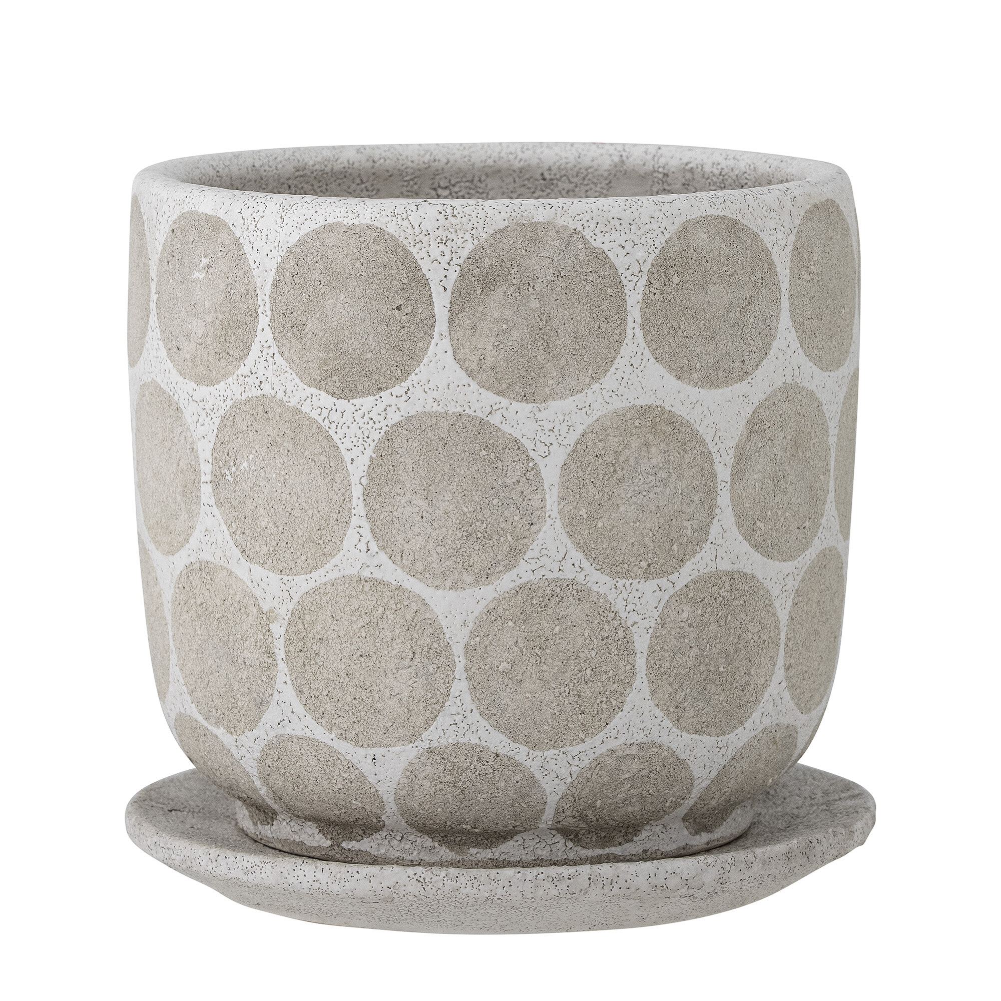 Bloomingville Bloempot Felan Terracotta, 18cm hoog - Wit