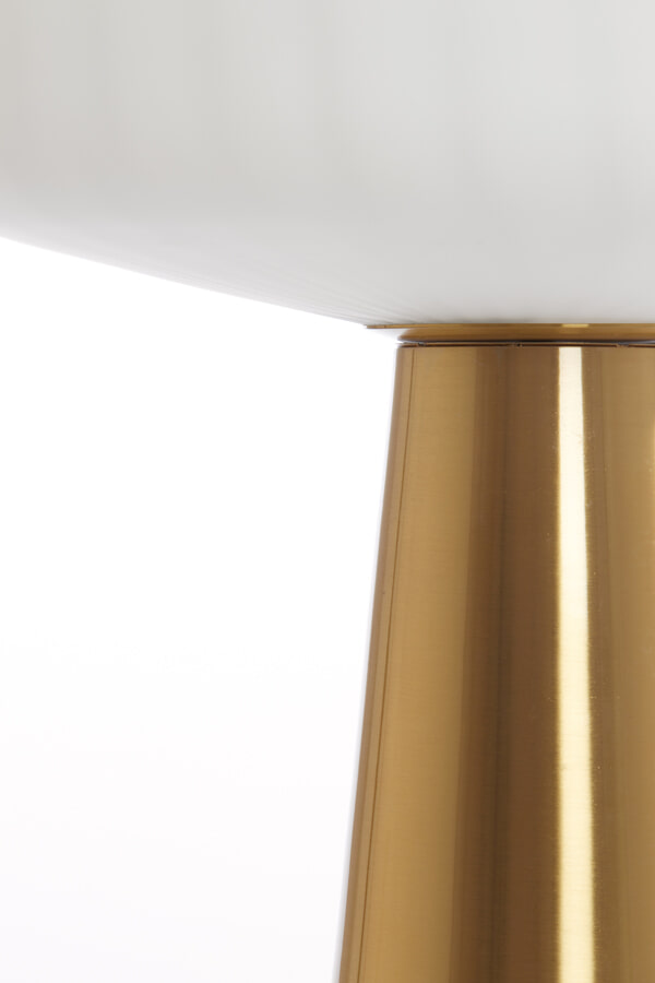 Light & Living Tafellamp 'Pleat' Glas, 53cm, kleur Mat Wit