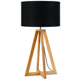 Good&Mojo Tafellamp 'Everest' Bamboe en Eco linnen, kleur Zwart