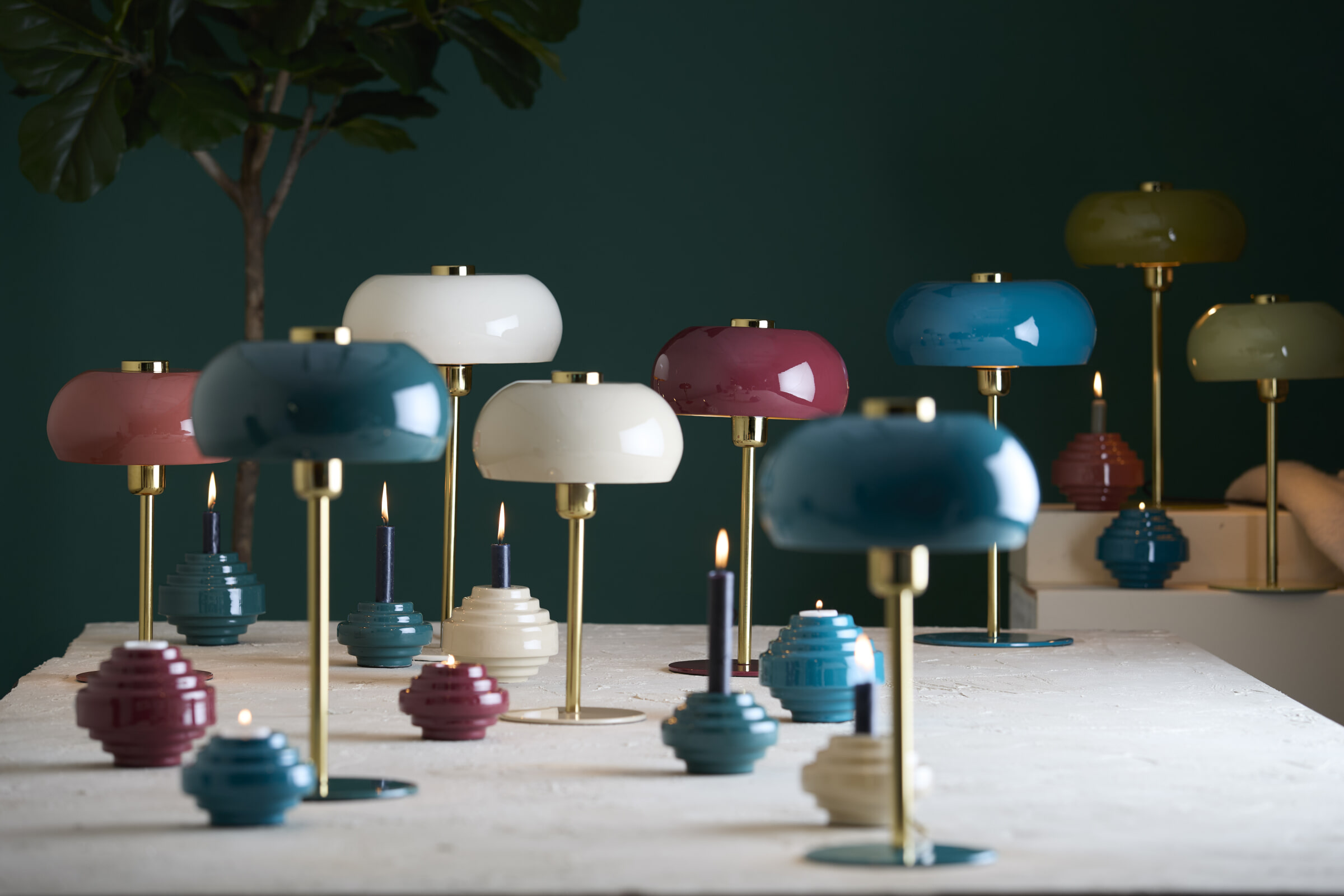 Light & Living Tafellamp 'Surin' 47cm, kleur Crème+/Goud