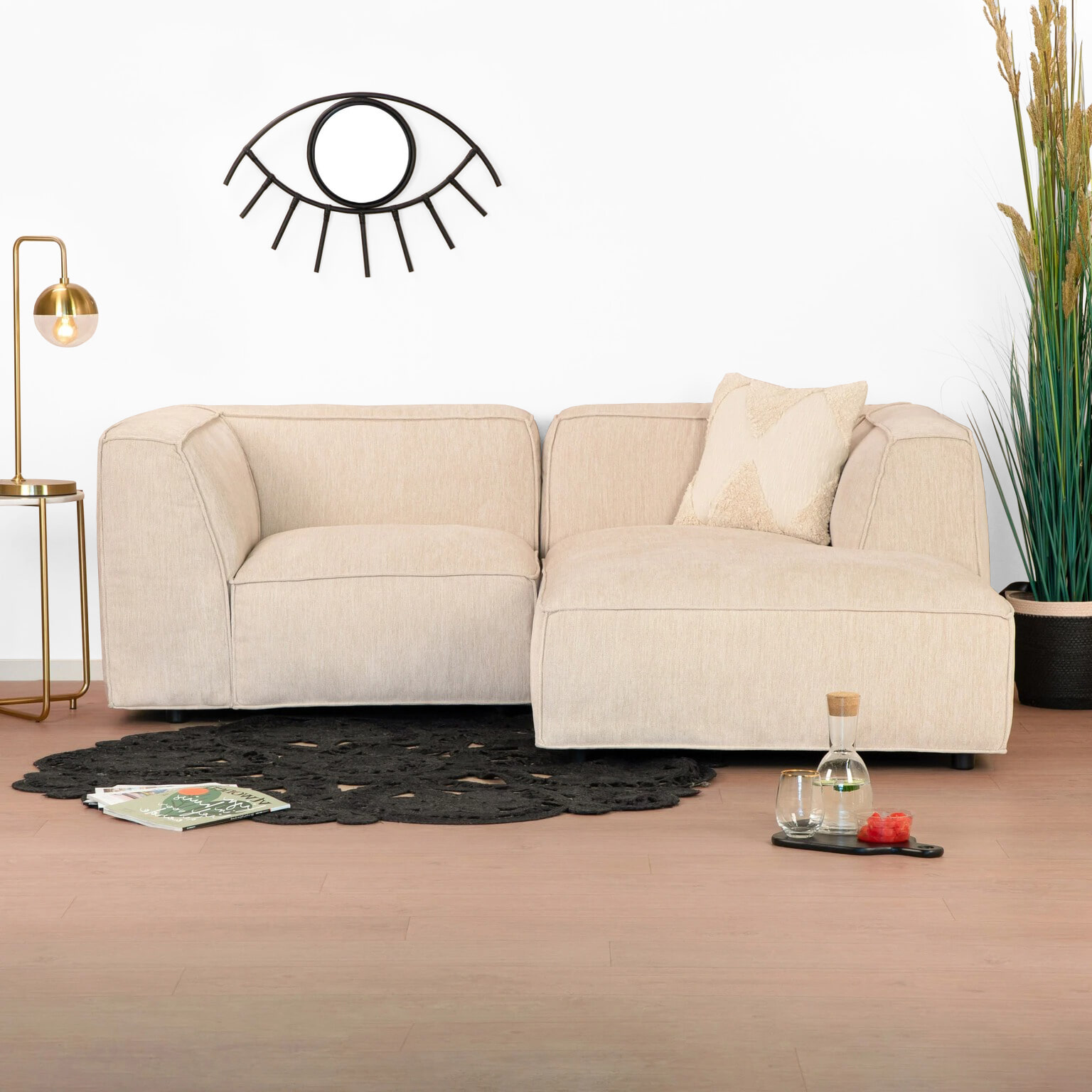 Sohome Loungebank Ezra Rechts, 2-zits - Beige