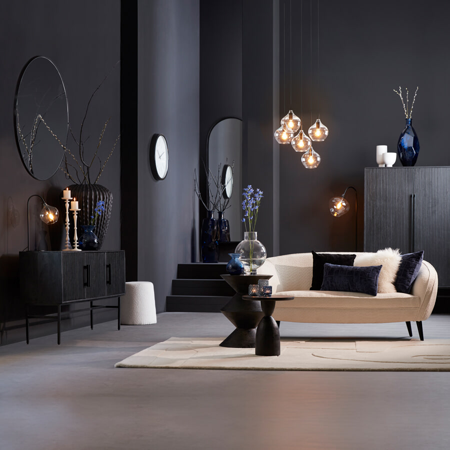 Light & Living Spiegel 'Feres' 180cm hoog, kleur Mat Zwart