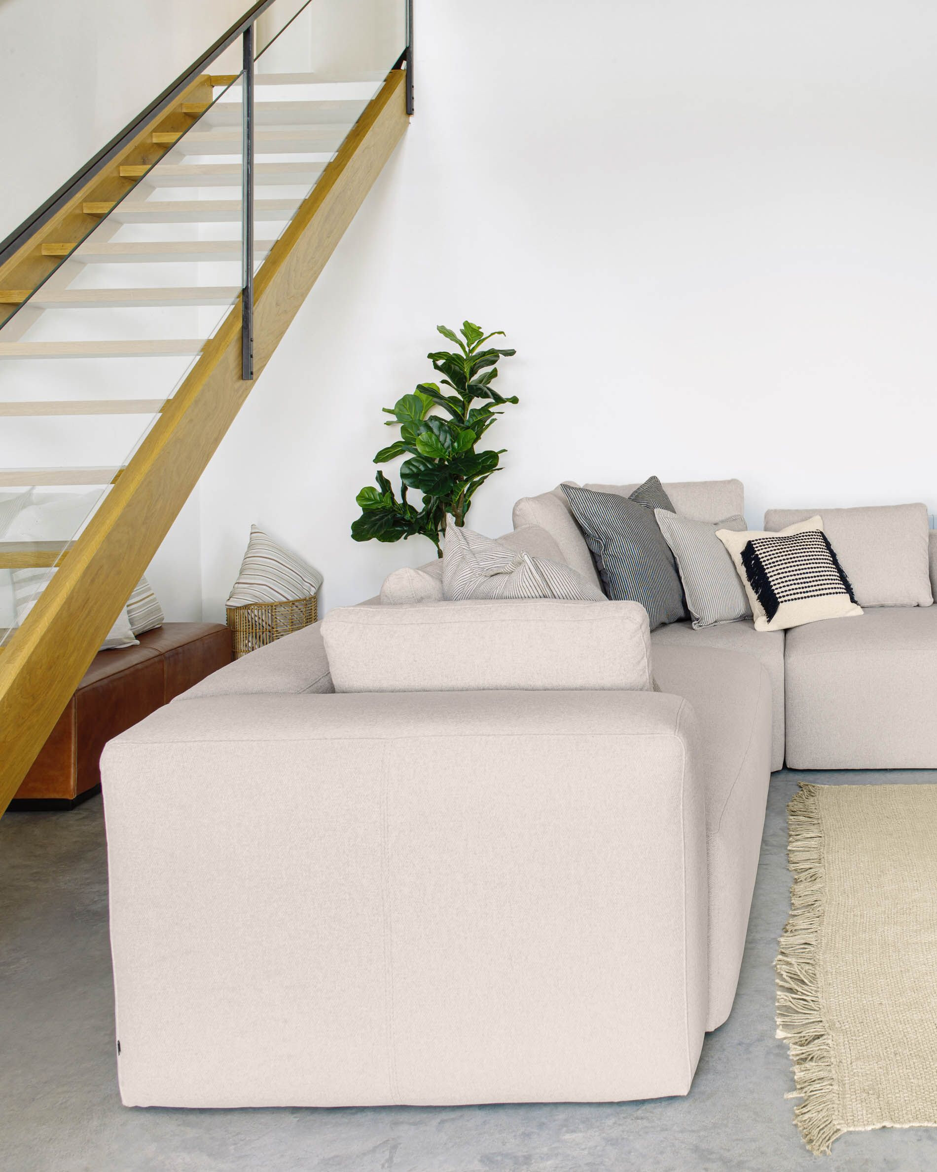 Kave Home 4-zits Hoekbank 'Blok' 290cm, kleur Beige