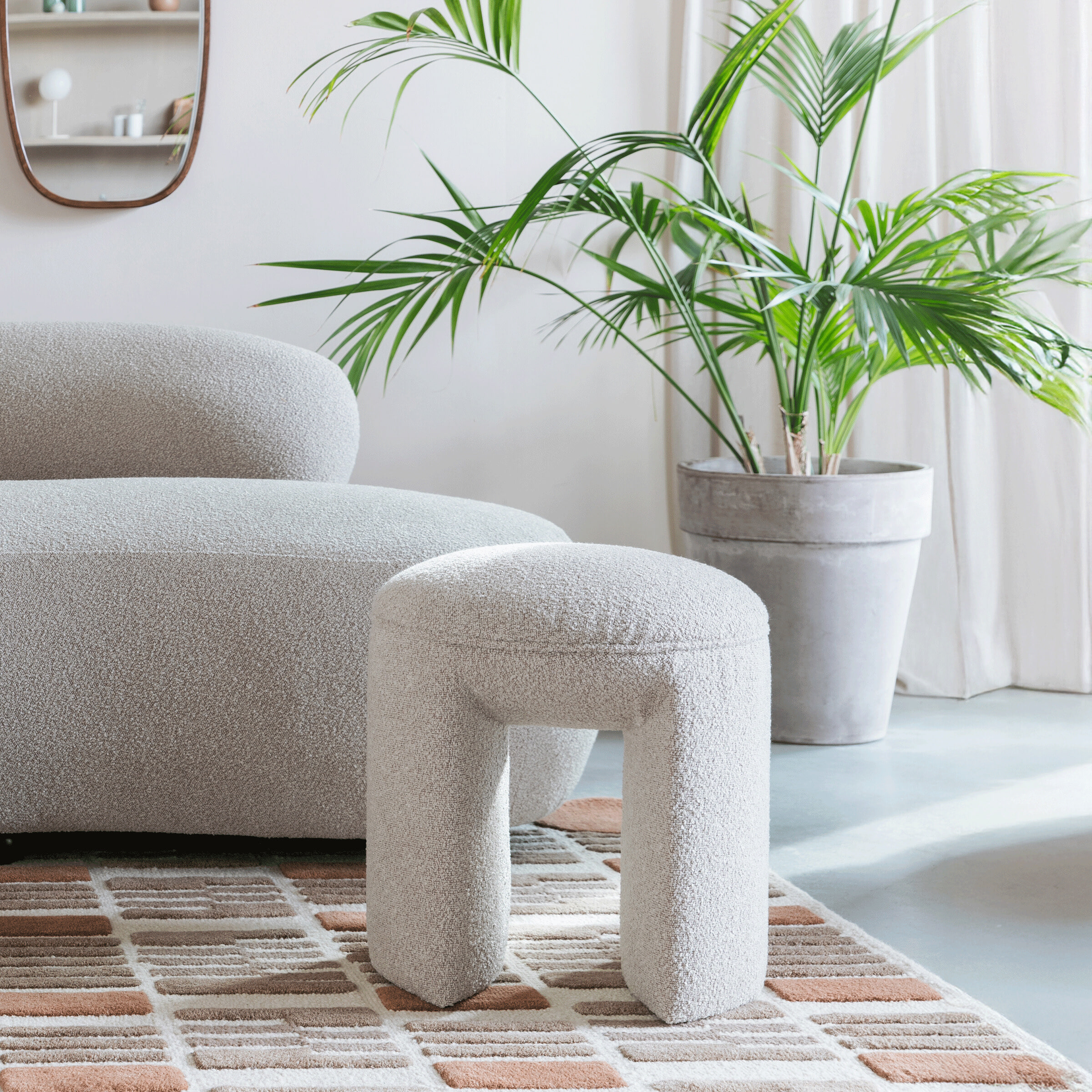 ZILT Krukje 'Cheron' Bouclé, kleur Beige