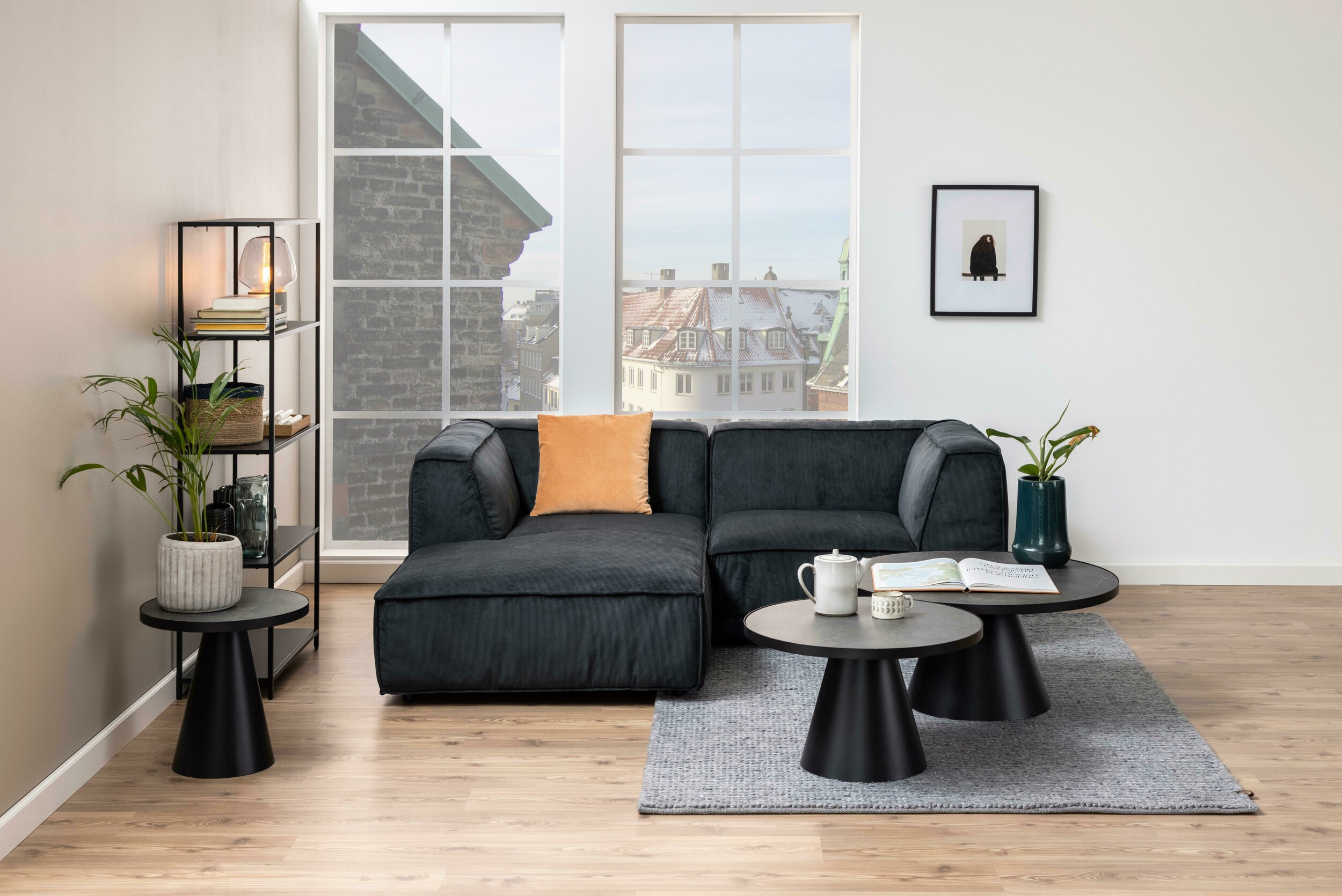 Bendt Salontafel 'Anemone' Keramiek 66cm, kleur Zwart