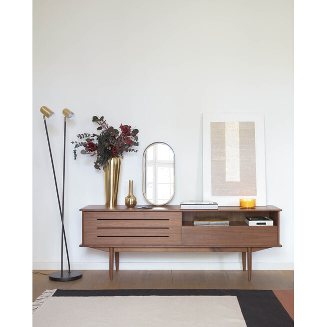 Mortal Moeras zand Kave Home TV-meubel Carolin Notenhout, 180cm - CC5217M41 • Sohome