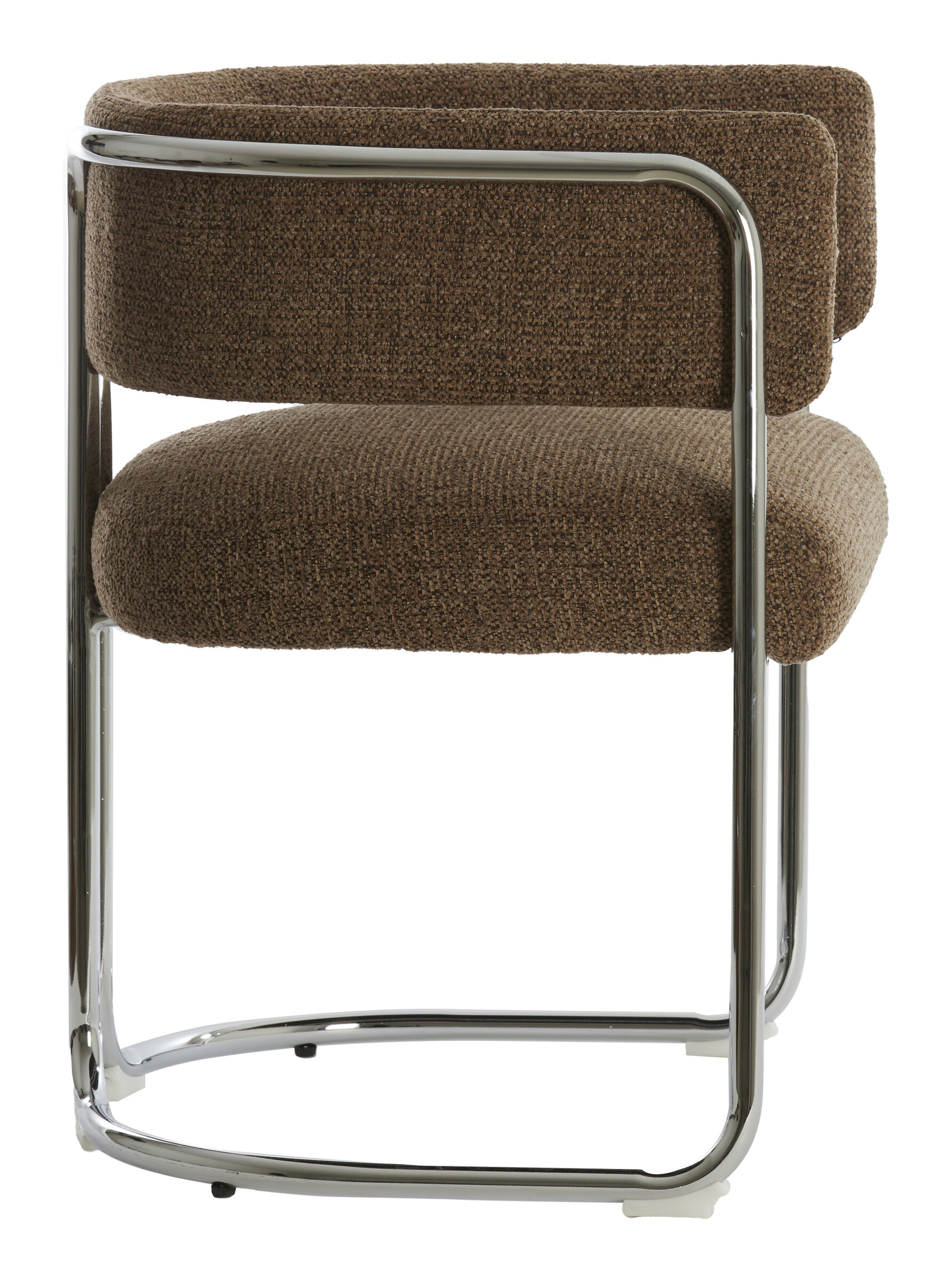 Light & Living Eetkamerstoel 'Adante' Buisframe chroom, kleur Donkerbruin