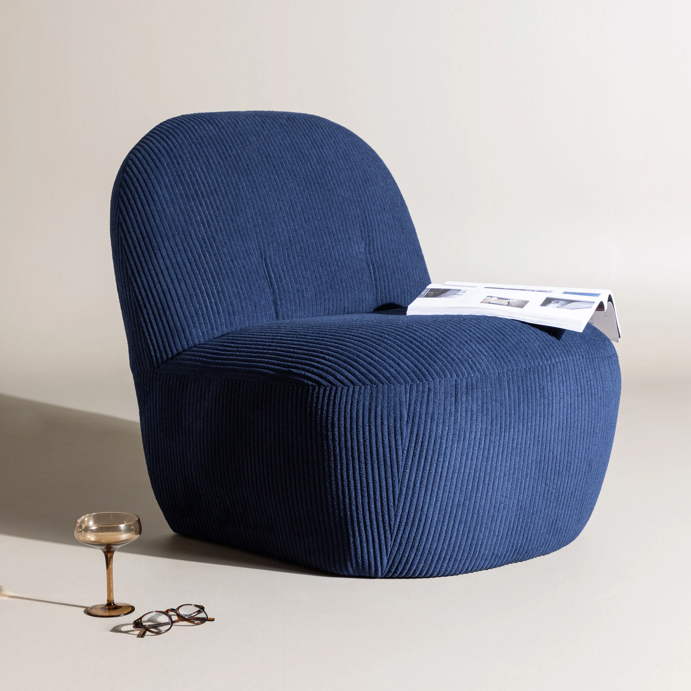 Nohr Fauteuil 'Hadiyah' Rib, kleur Blauw