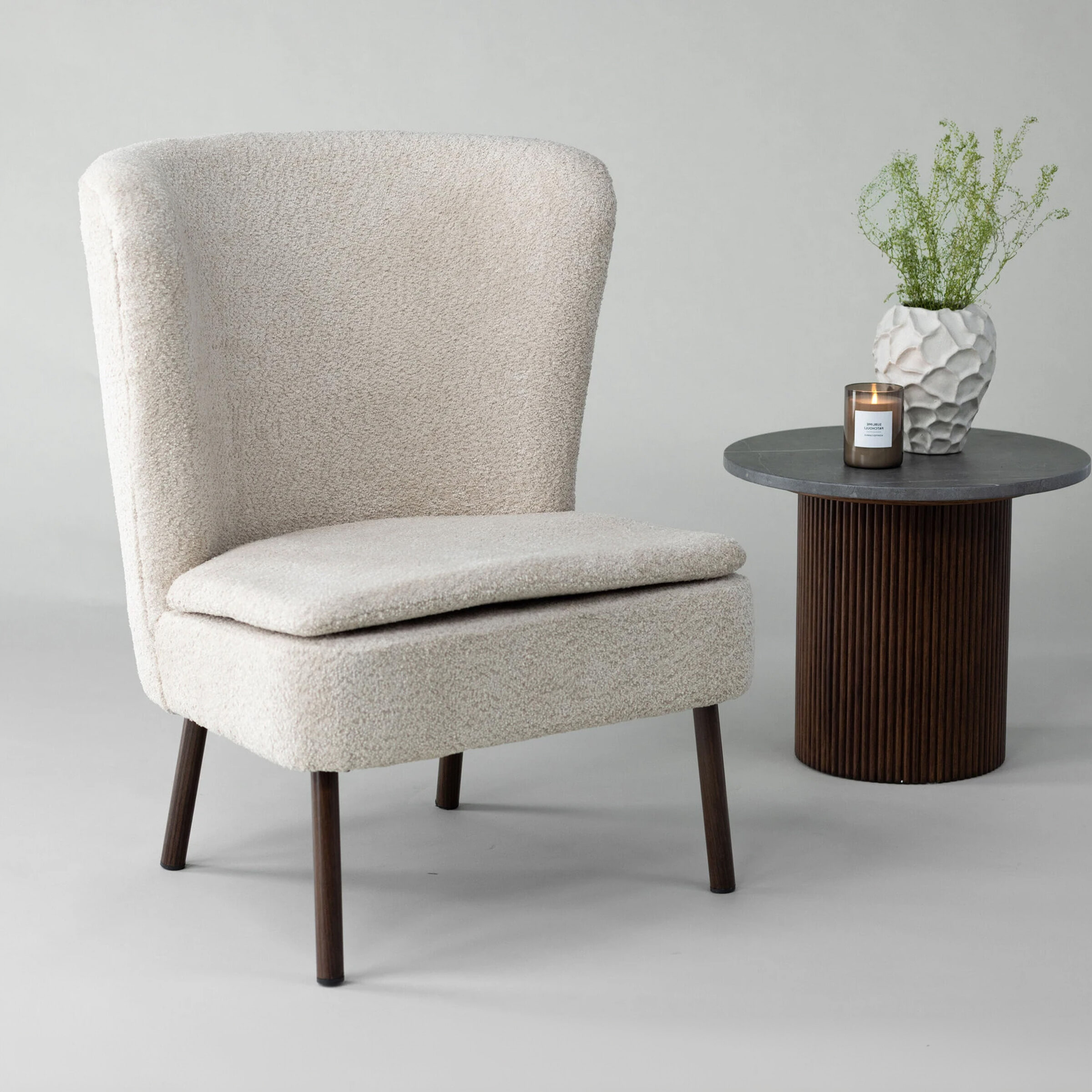 Nohr Fauteuil 'Dillion' Bouclé, kleur Beige