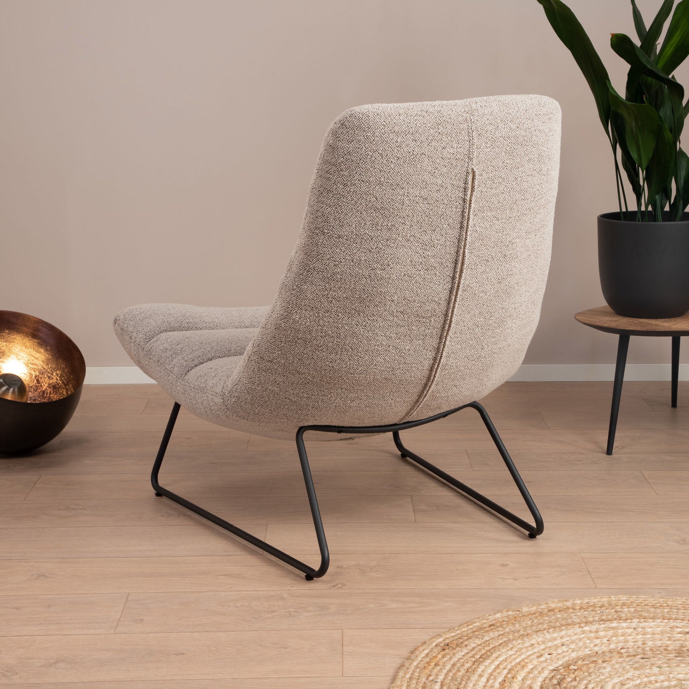Sohome Fauteuil 'Otis' Bouclé, kleur Beige