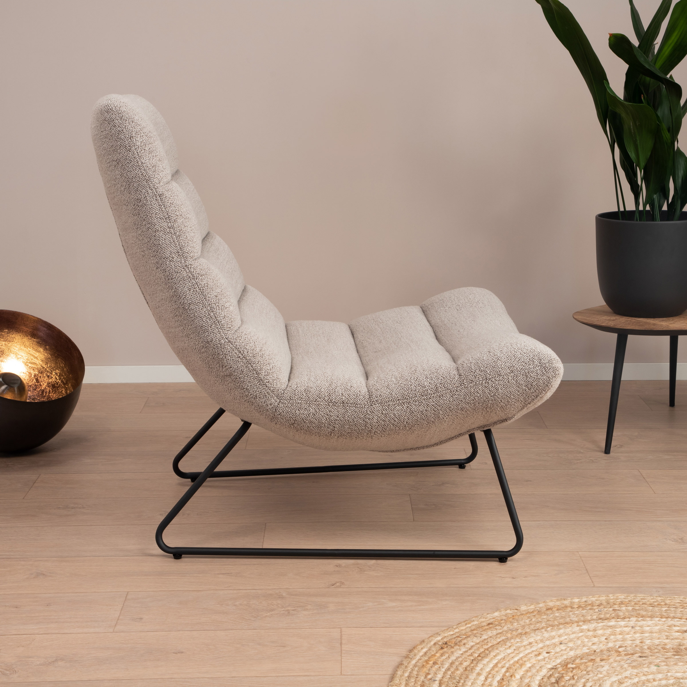 Sohome Fauteuil 'Otis' Bouclé, kleur Beige