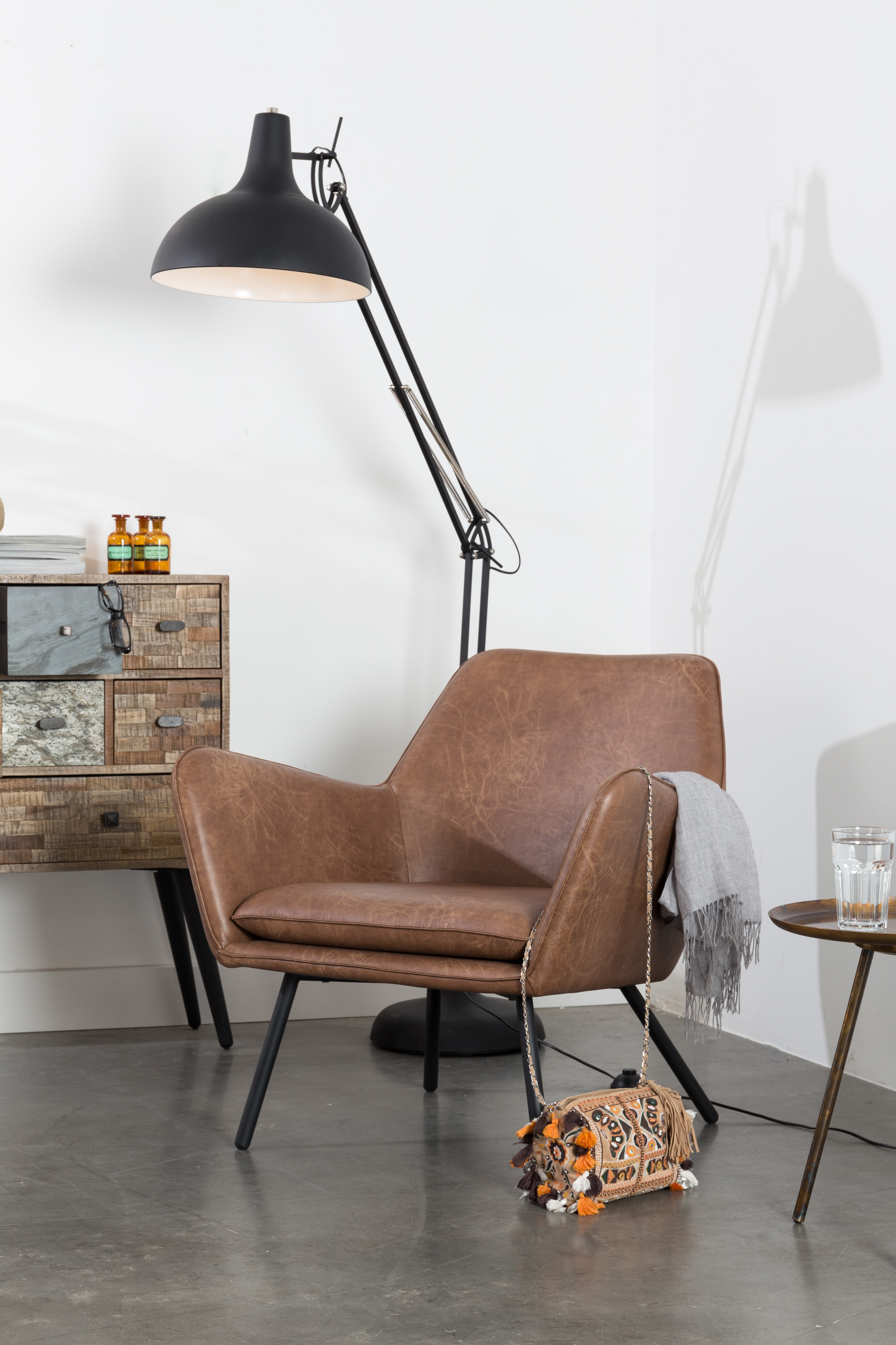 Fauteuil 'Stefan', kleur Bruin