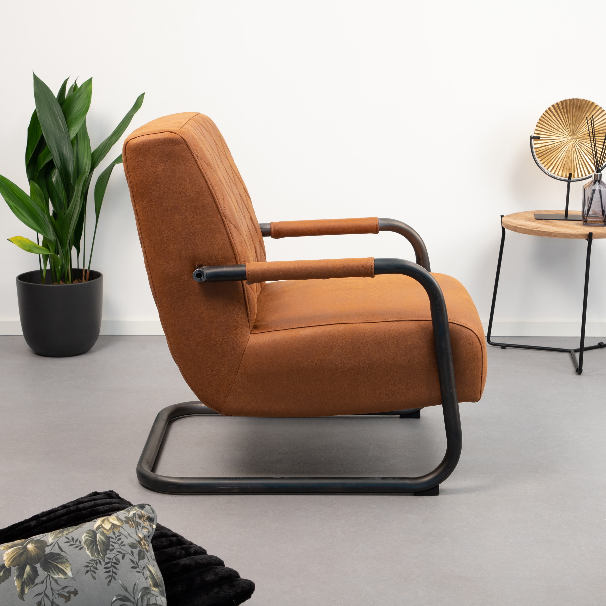 Tower Living Fauteuil 'Civo' kleur Cognac