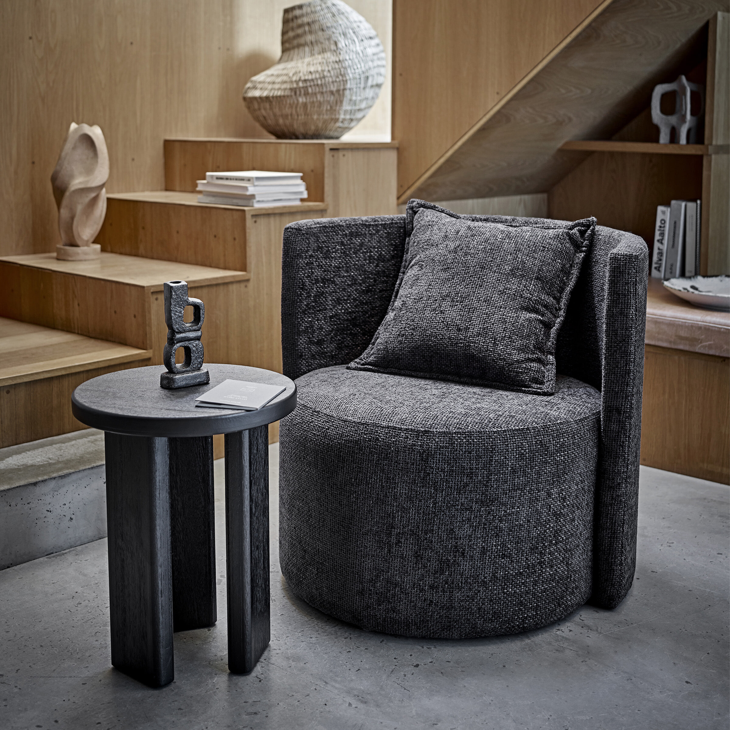 Bloomingville Fauteuil Morris Chenille - Grijs