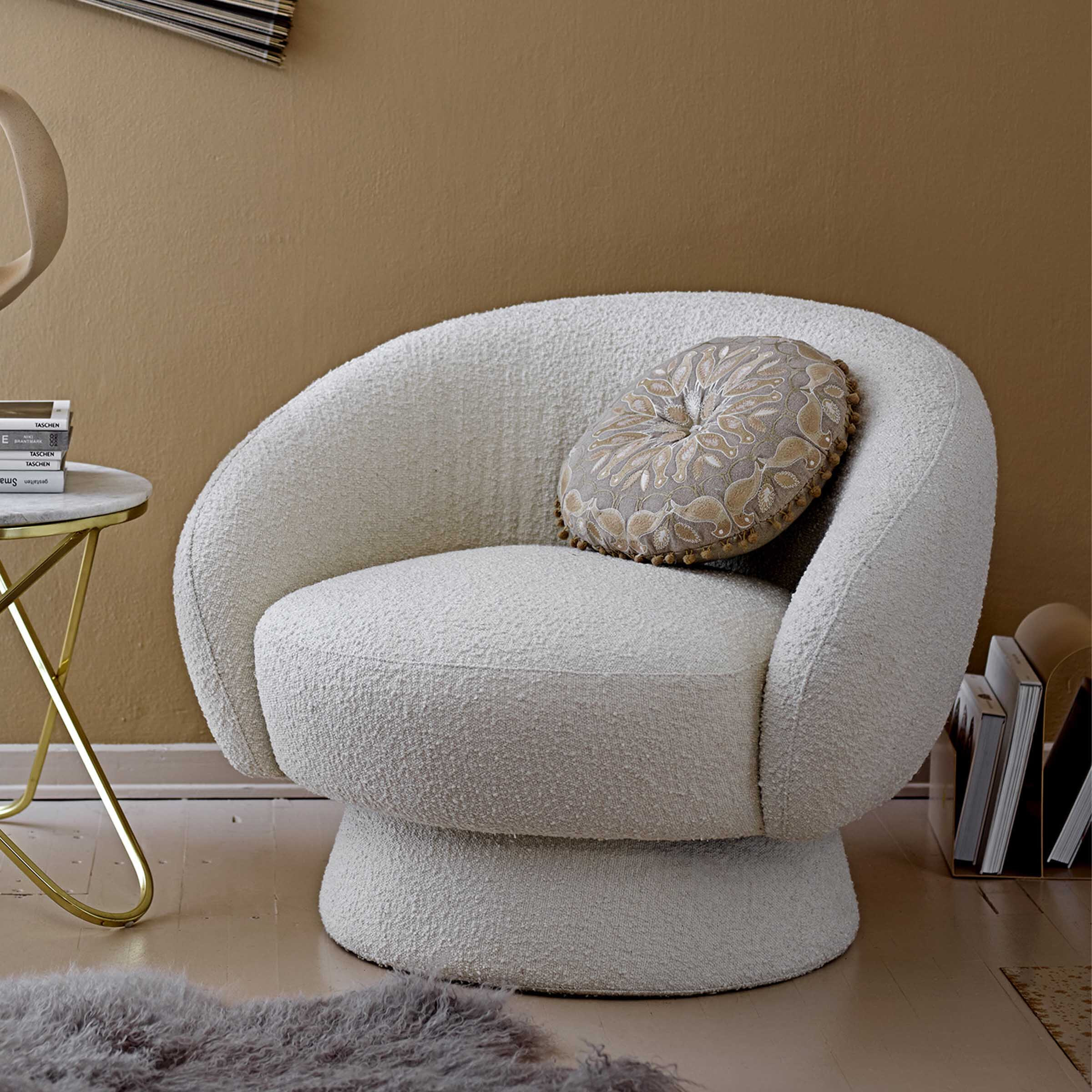 Bloomingville Fauteuil Ted Bouclé - Off White