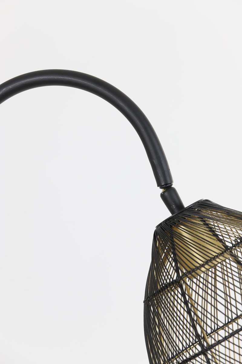 Light & Living Vloerlamp 'Meya', mat zwart+goud