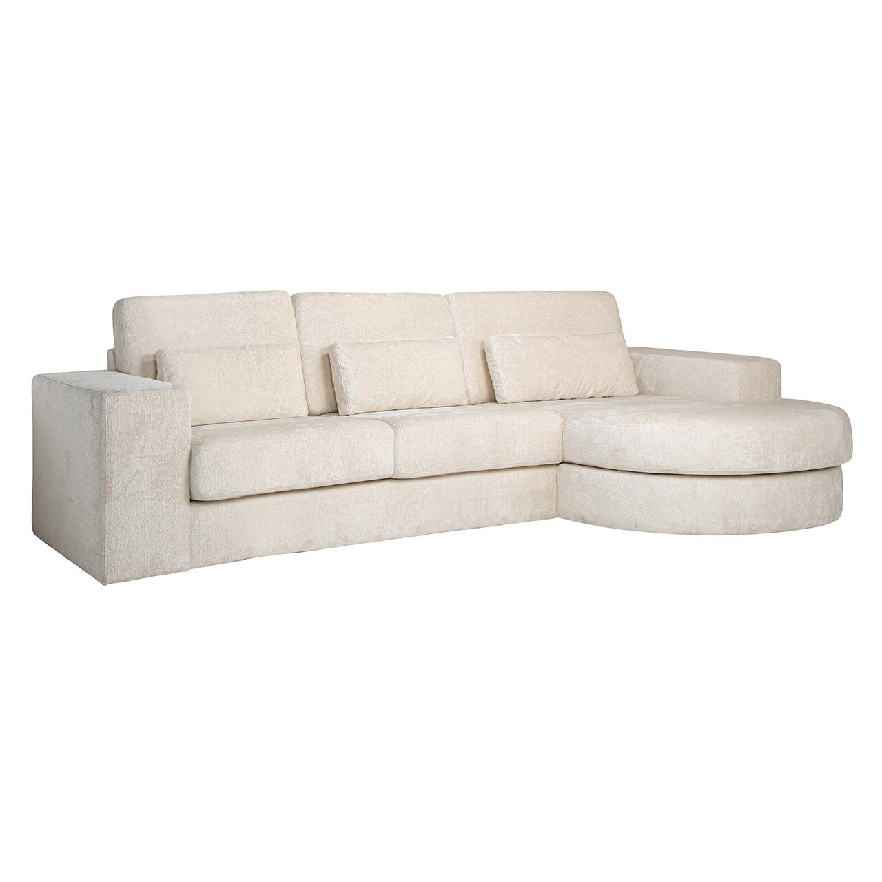 Richmond Loungebank 'Felix' Rechts, Chenille, kleur Wit