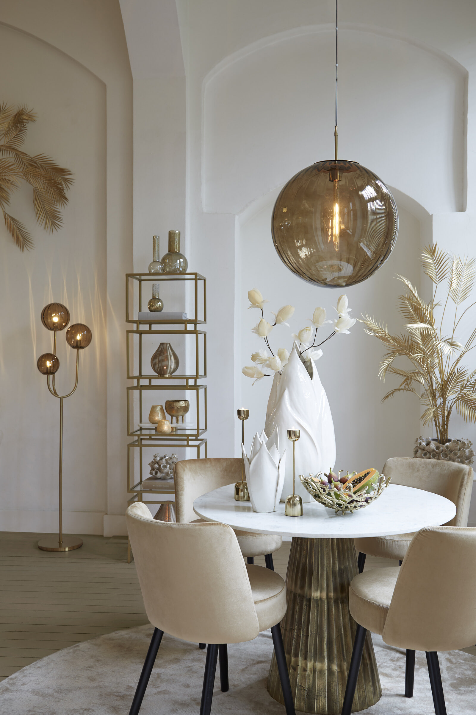 Light & Living Vloerlamp 'Magdala' 3-Lamps, kleur Bruin