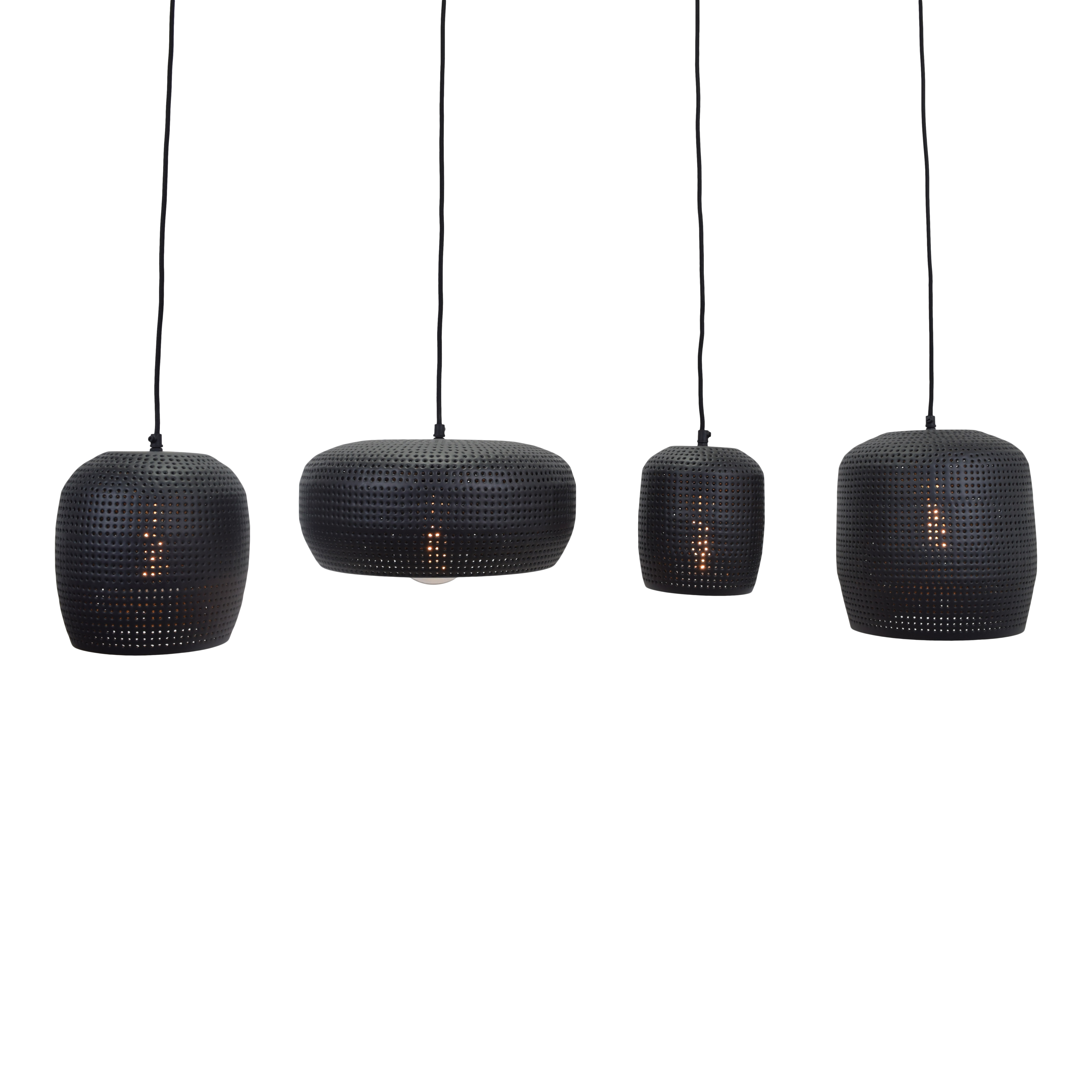 Urban Interiors Hanglamp 'Fez' 4-lamps, kleur Zwart
