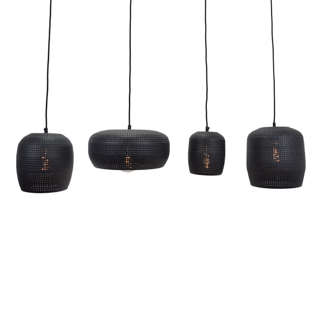 Urban Interiors hanglamp 'Fez 1' 4-lichts 20 cm, kleur Zwart