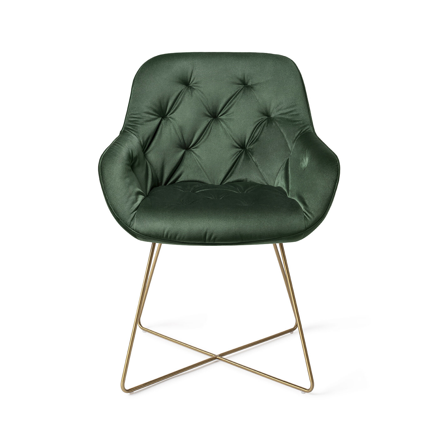 Jesper Home Eetkamerstoel 'Tara' Cross Gold, kleur Jungle Zen Jesper Home Eetkamerstoel 'Tara' Cross Gold, kleur Jungle Zen