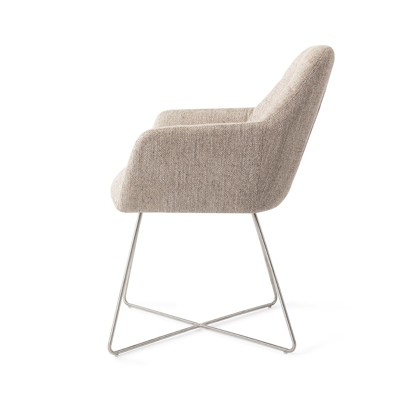 Jesper Home Eetkamerstoel 'Yanai' Cross Steel, kleur Biscuit Beach