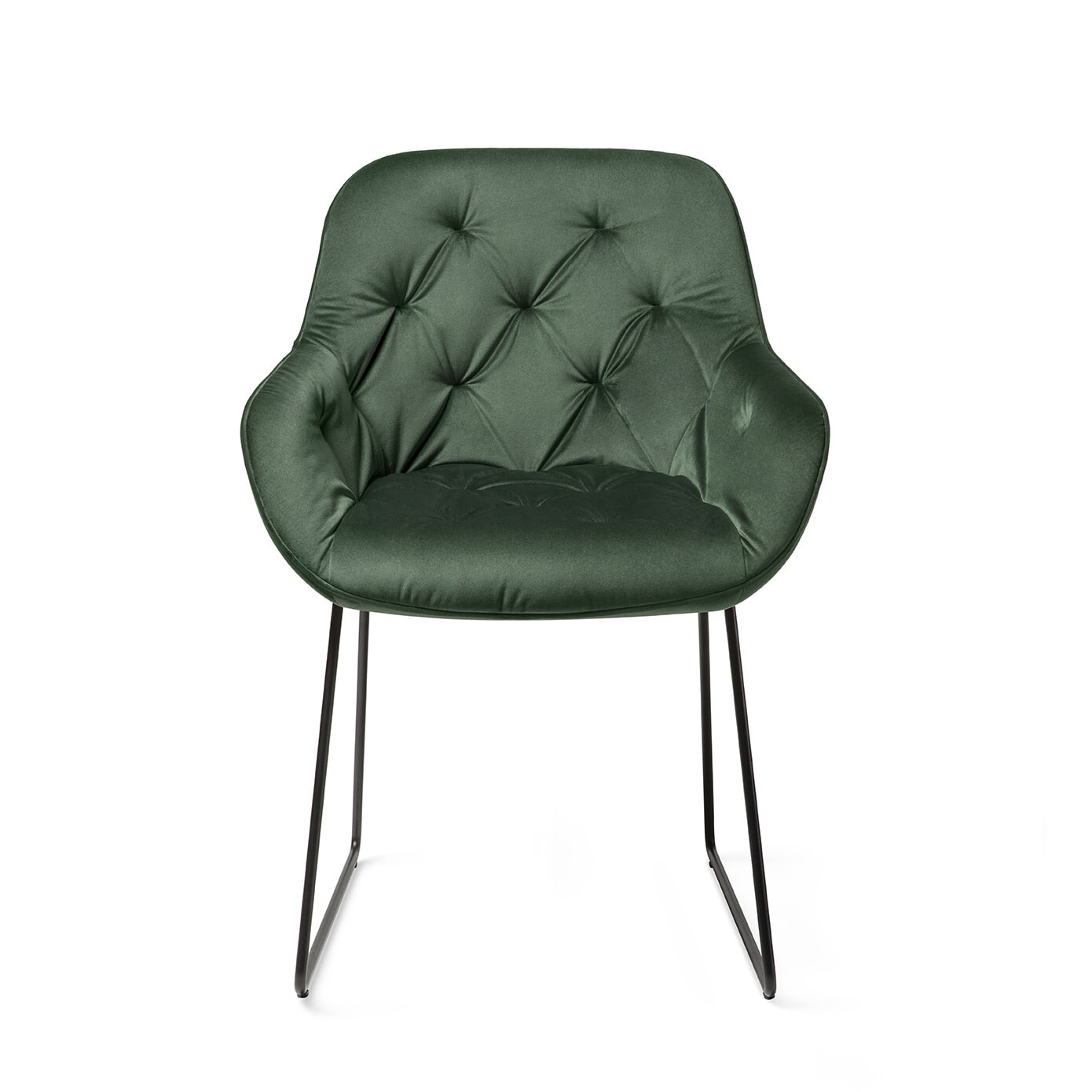 Jesper Home Eetkamerstoel 'Tara' Slide Black, kleur Jungle Zen Jesper Home Eetkamerstoel 'Tara' Slide Black, kleur Jungle Zen