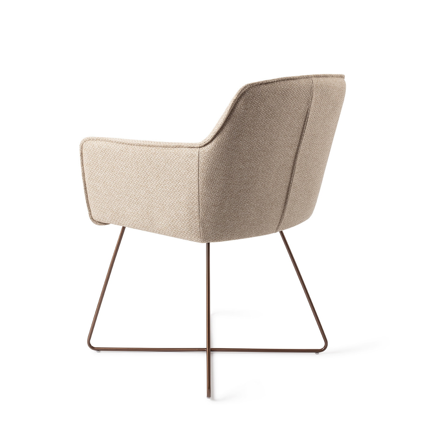 Jesper Home Eetkamerstoel 'Hofu' Cross Rose Gold, kleur Wild Walnut