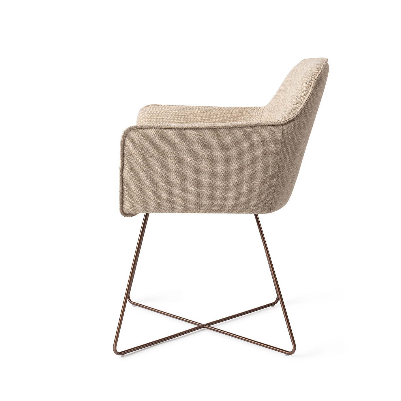Jesper Home Eetkamerstoel 'Hofu' Cross Rose Gold, kleur Wild Walnut