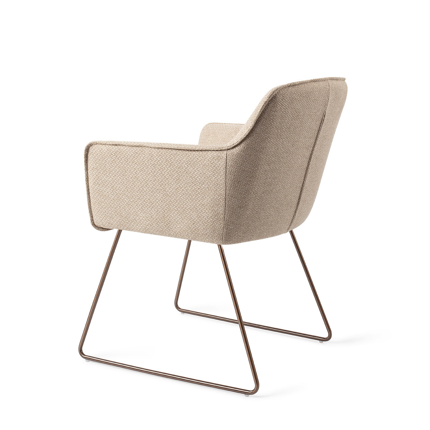 Jesper Home Eetkamerstoel 'Hofu' Slide Rose Gold, kleur Wild Walnut