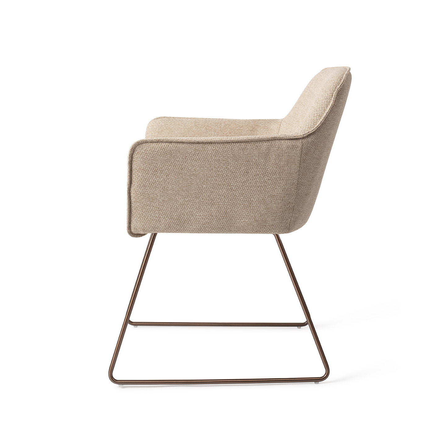 Jesper Home Eetkamerstoel 'Hofu' Slide Rose Gold, kleur Wild Walnut
