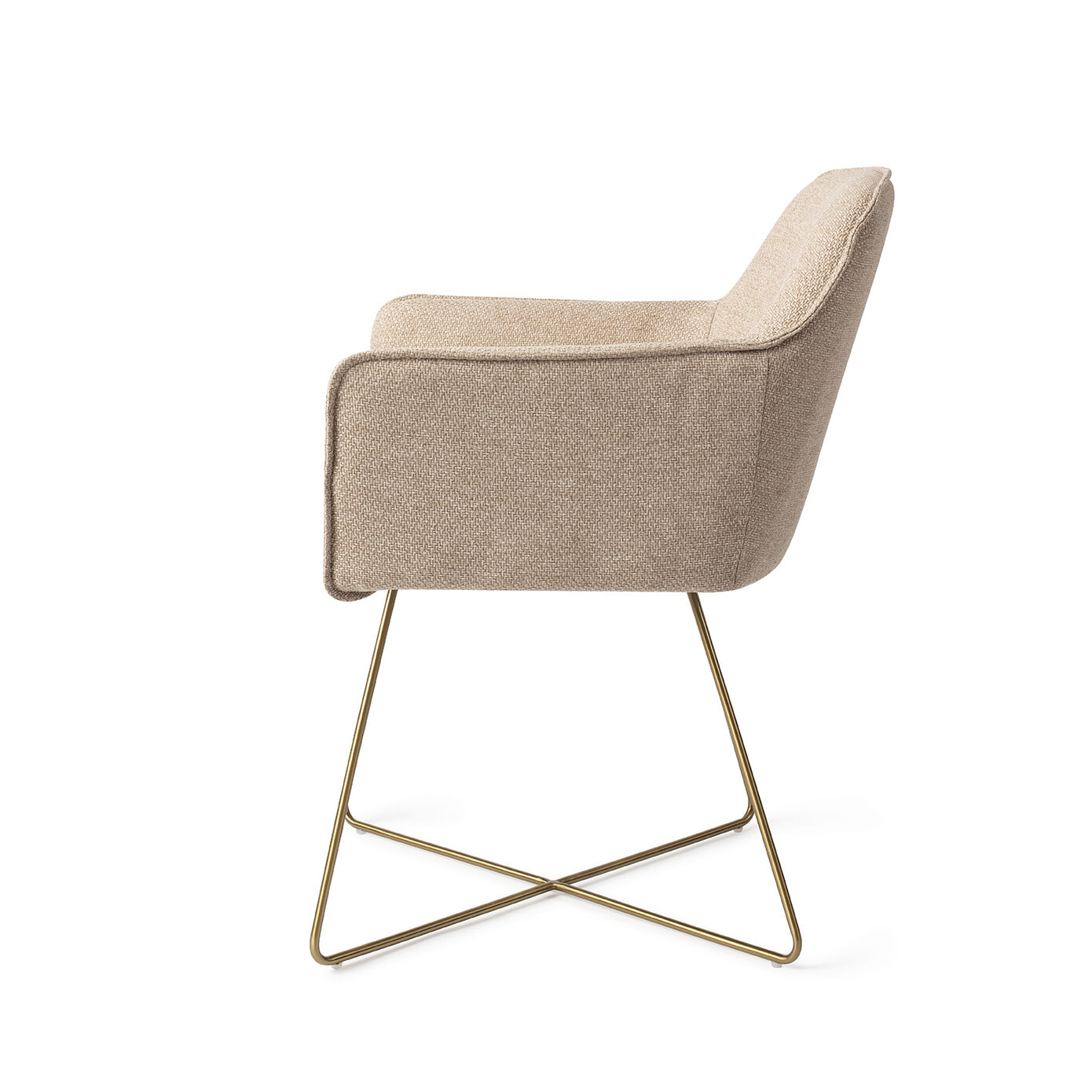 Jesper Home Eetkamerstoel 'Hofu' Cross Gold, kleur Wild Walnut