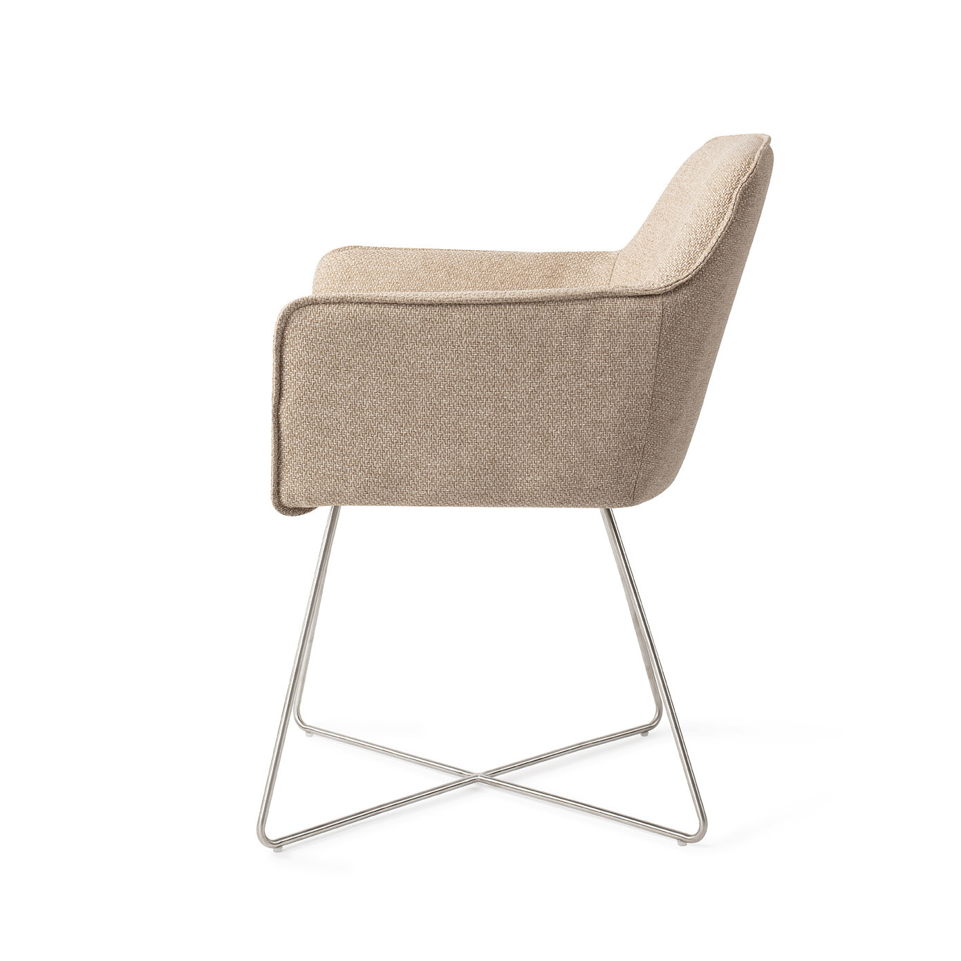 Jesper Home Eetkamerstoel 'Hofu' Cross Steel, kleur Wild Walnut