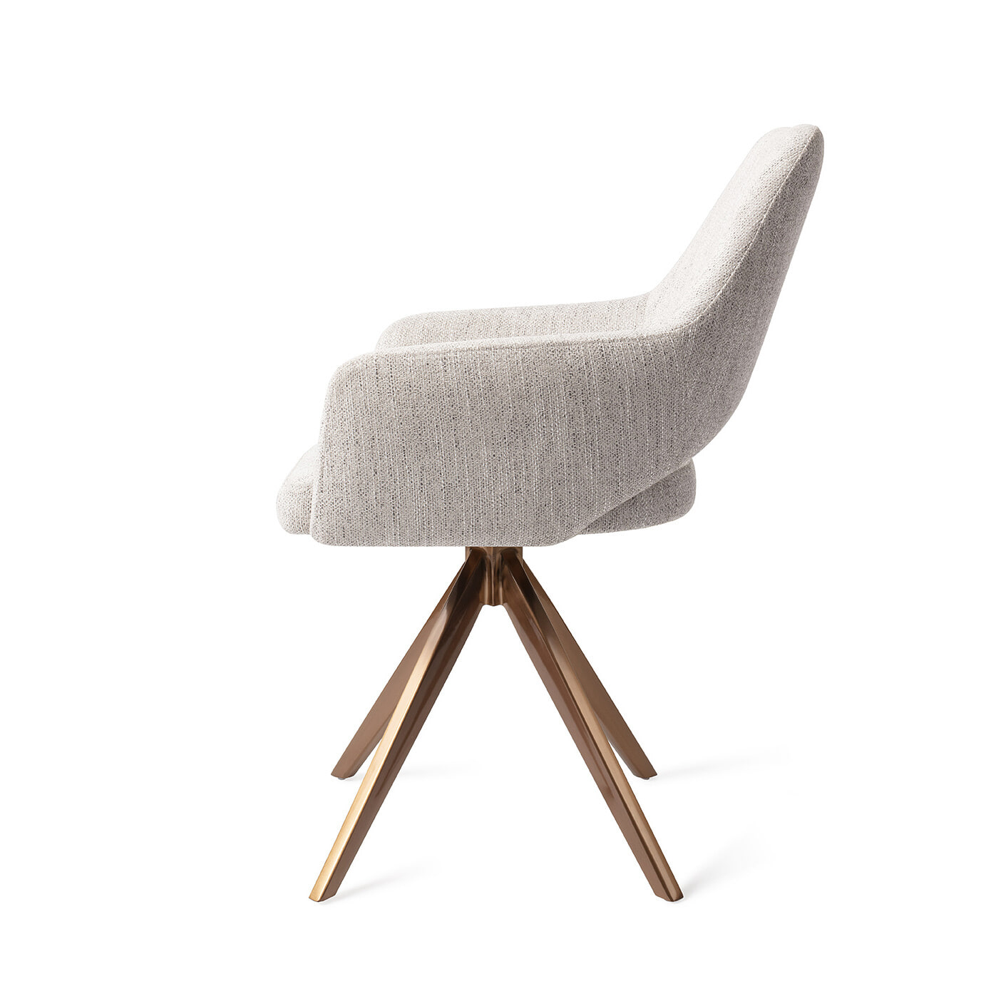 Jesper Home Eetkamerstoel 'Yanai' Turn Rose Gold, kleur Pigeon