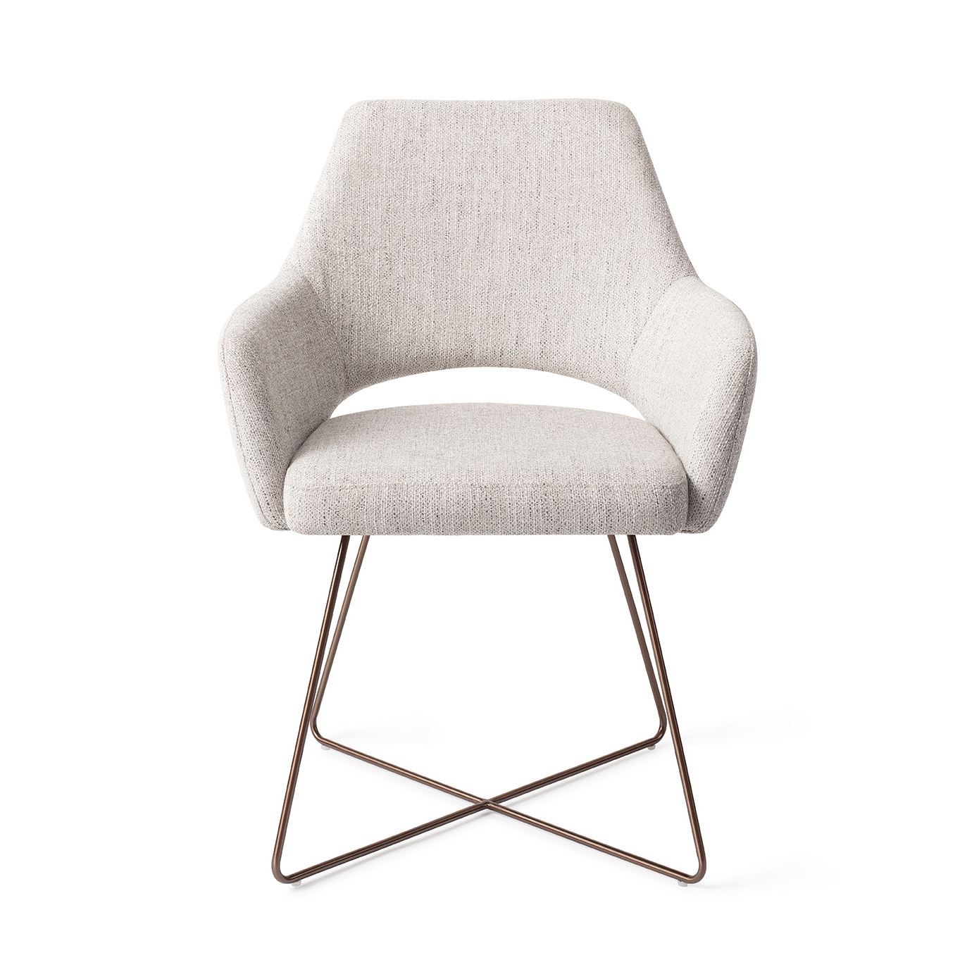 Jesper Home Eetkamerstoel 'Yanai' Cross Rose Gold, kleur Pigeon