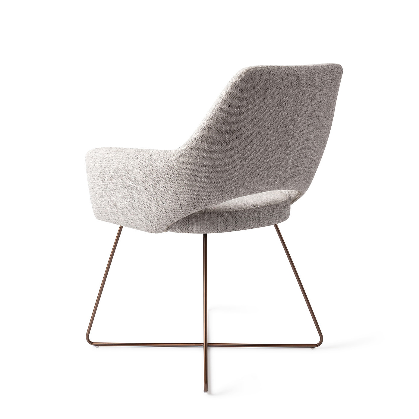 Jesper Home Eetkamerstoel 'Yanai' Cross Rose Gold, kleur Pigeon