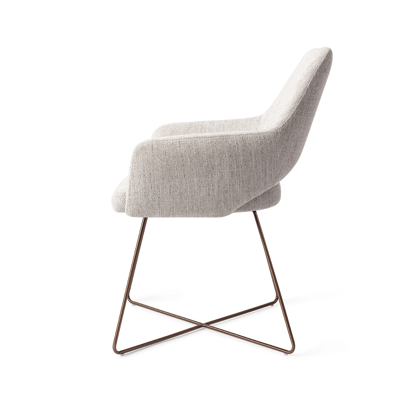 Jesper Home Eetkamerstoel 'Yanai' Cross Rose Gold, kleur Pigeon