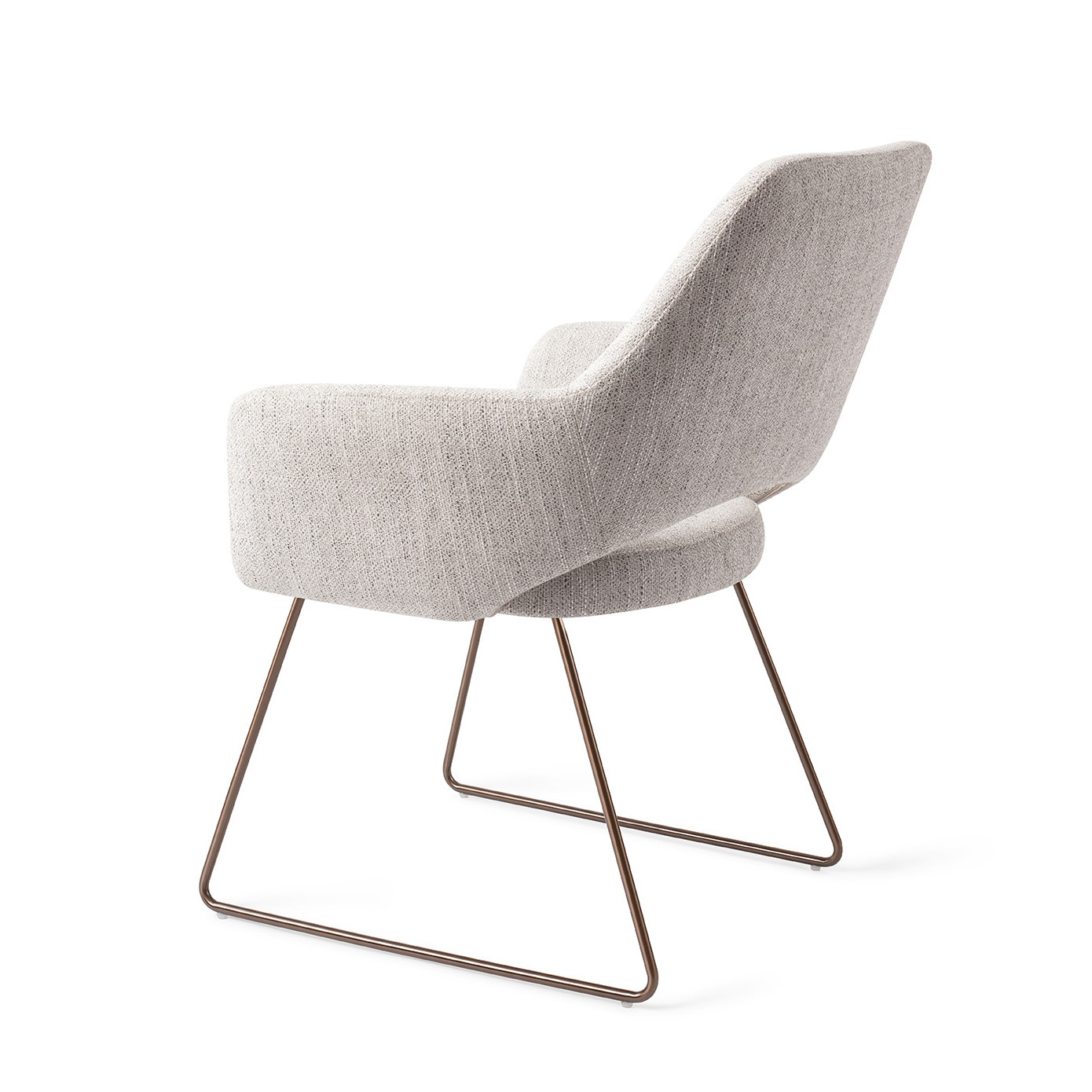 Jesper Home Eetkamerstoel 'Yanai' Slide Rose Gold, kleur Pigeon
