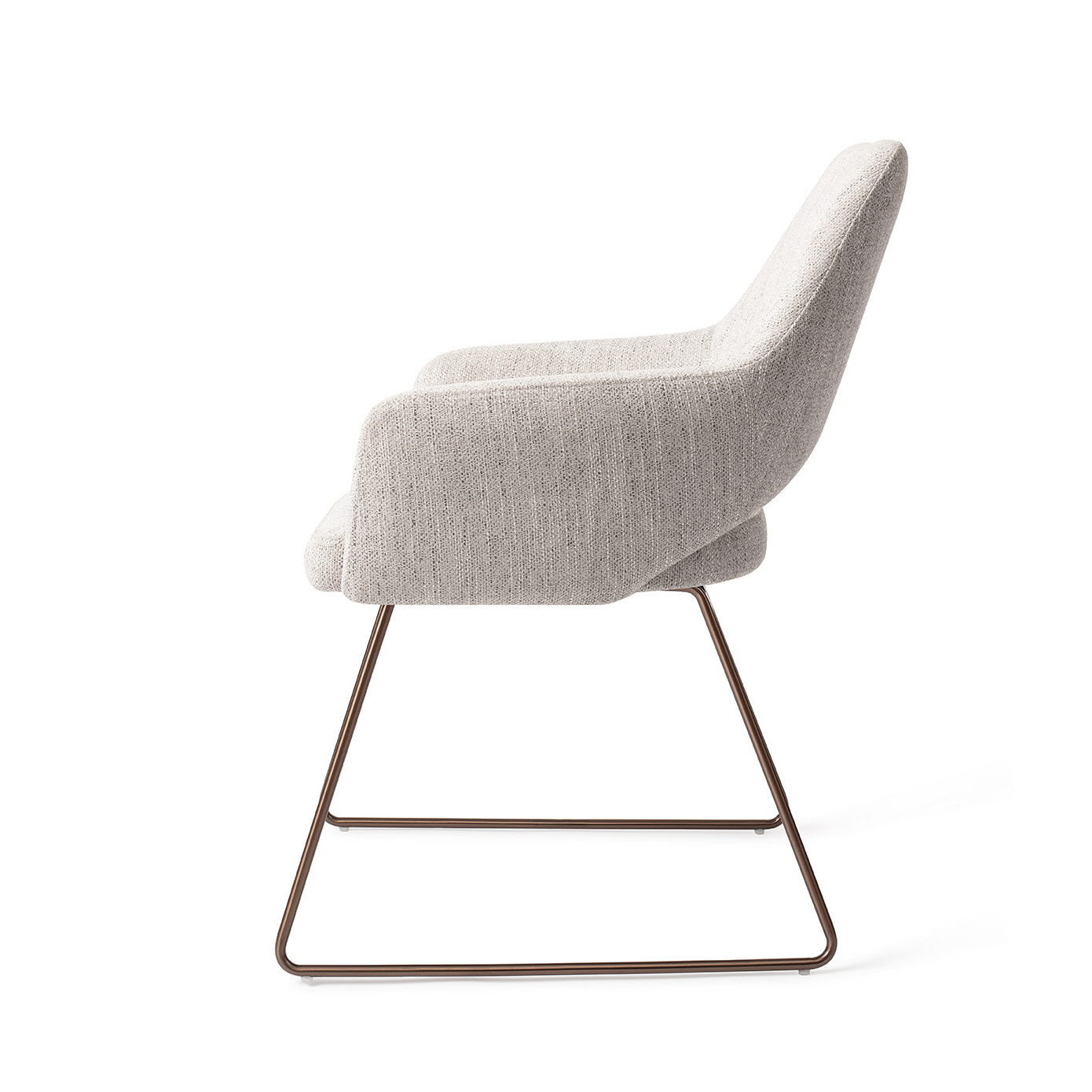 Jesper Home Eetkamerstoel 'Yanai' Slide Rose Gold, kleur Pigeon
