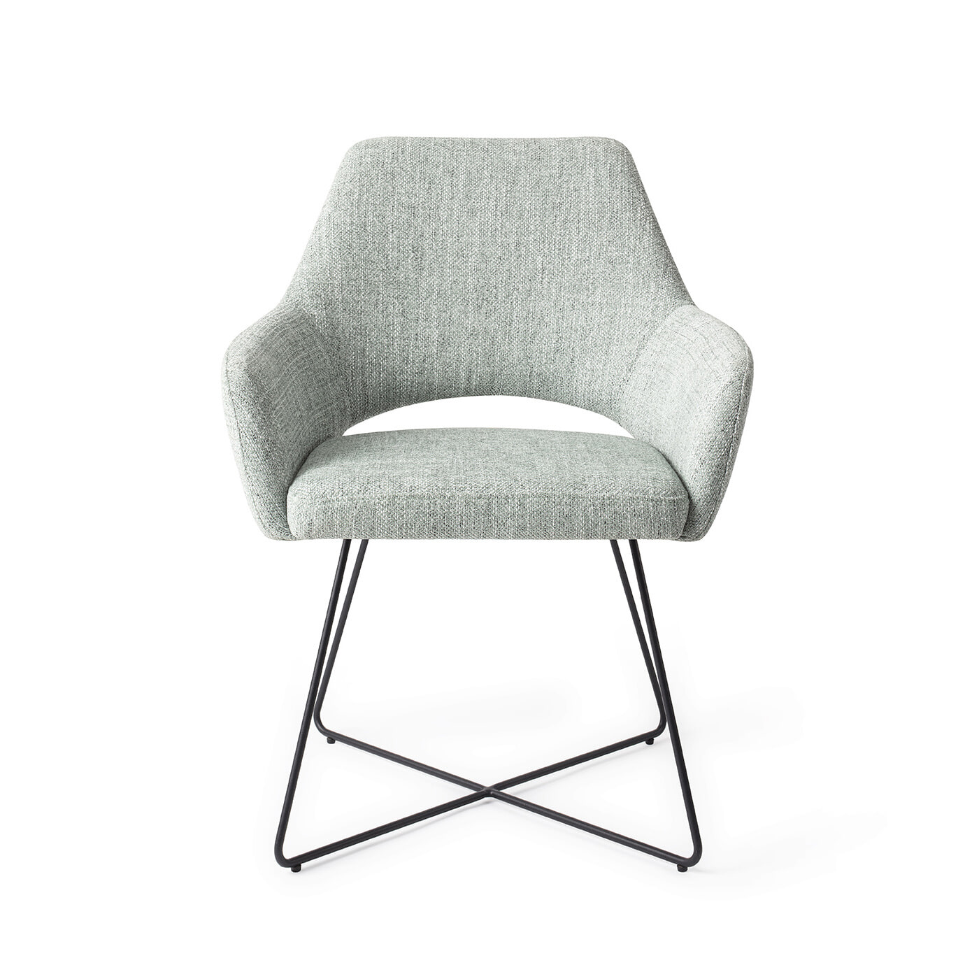 Jesper Home Eetkamerstoel 'Yanai' Cross Black, kleur Soft Sage Jesper Home Eetkamerstoel 'Yanai' Cross Black, kleur Soft Sage