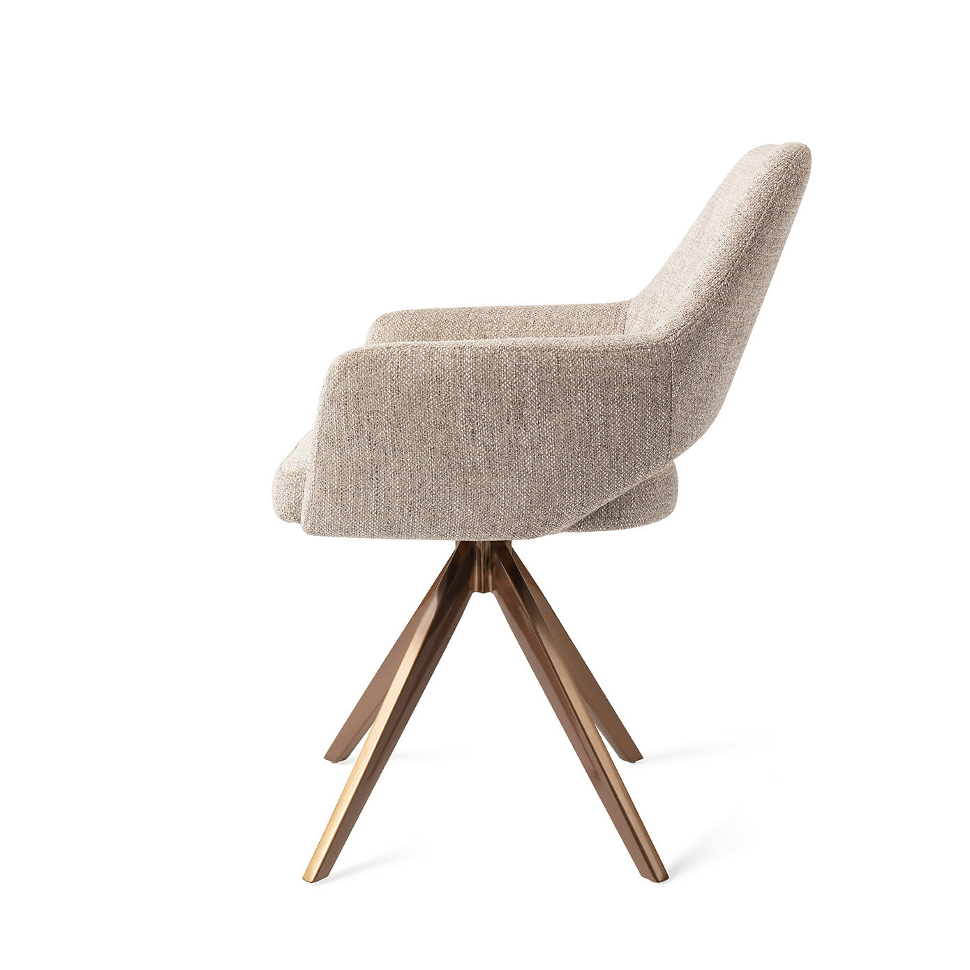 Jesper Home Eetkamerstoel 'Yanai' Turn Rose Gold, kleur Biscuit Beach
