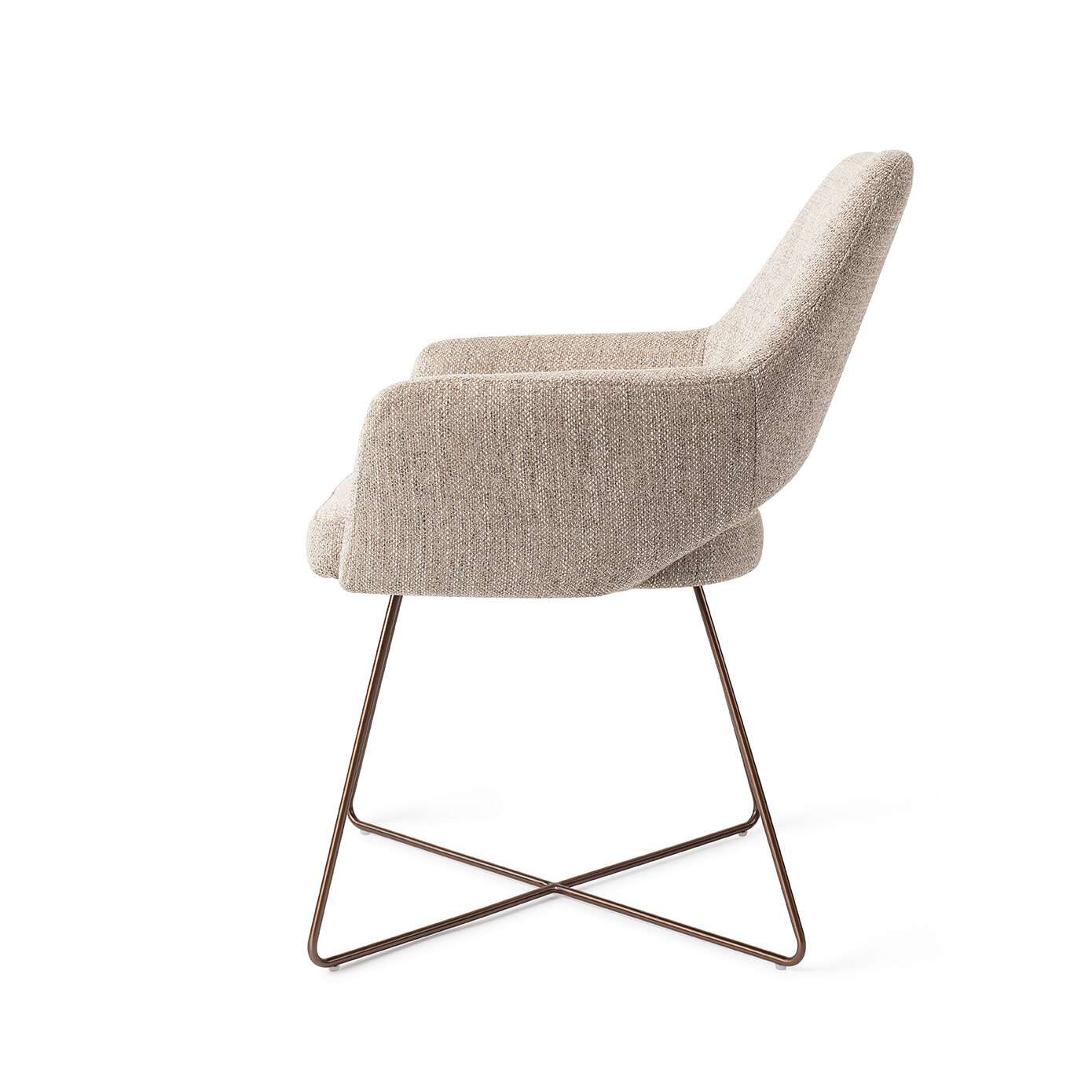 Jesper Home Eetkamerstoel 'Yanai' Cross Rose Gold, kleur Biscuit Beach
