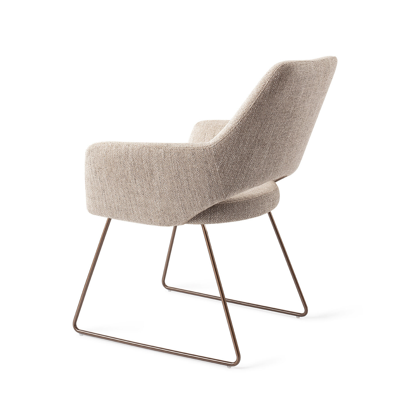 Jesper Home Eetkamerstoel 'Yanai' Slide Rose Gold, kleur Biscuit Beach