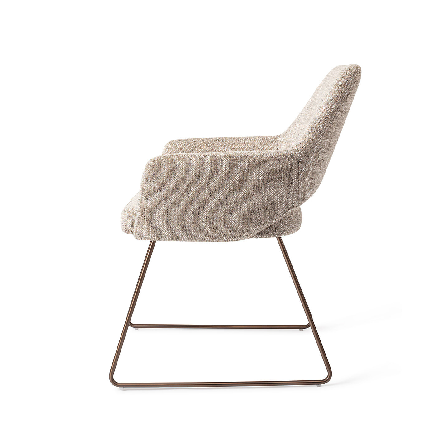 Jesper Home Eetkamerstoel 'Yanai' Slide Rose Gold, kleur Biscuit Beach